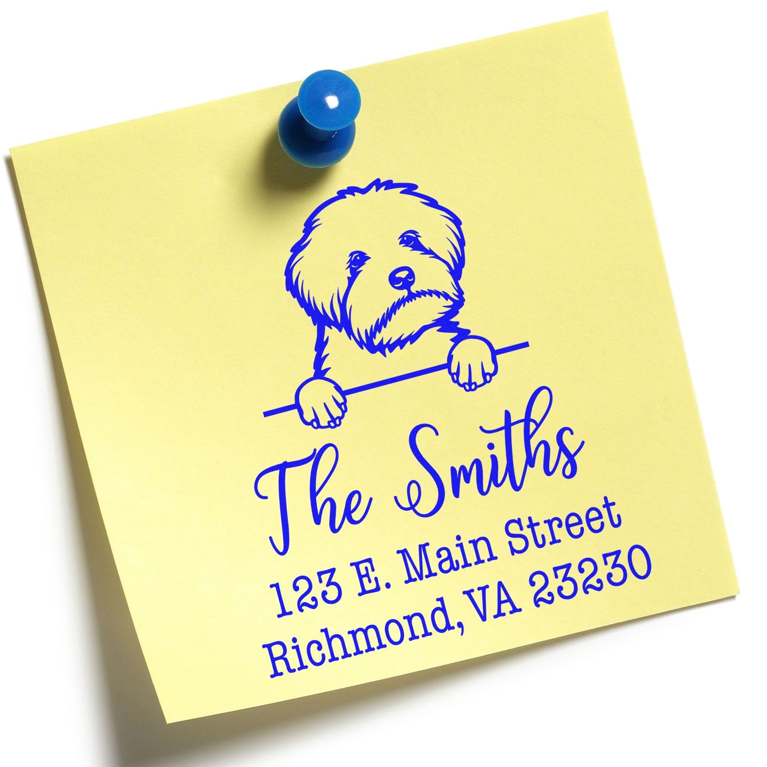 Wood Handle Maltipoo Customizable High-Quality Address Stamper