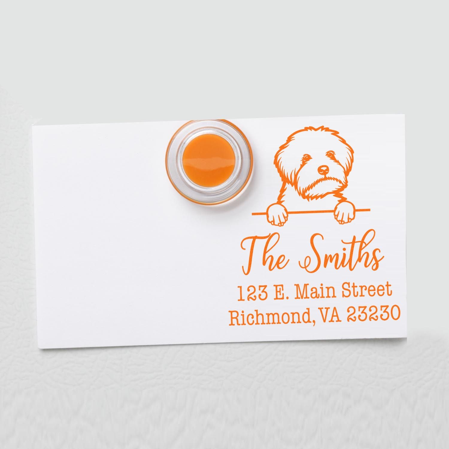 Wood Handle Maltipoo Customizable High-Quality Address Stamper