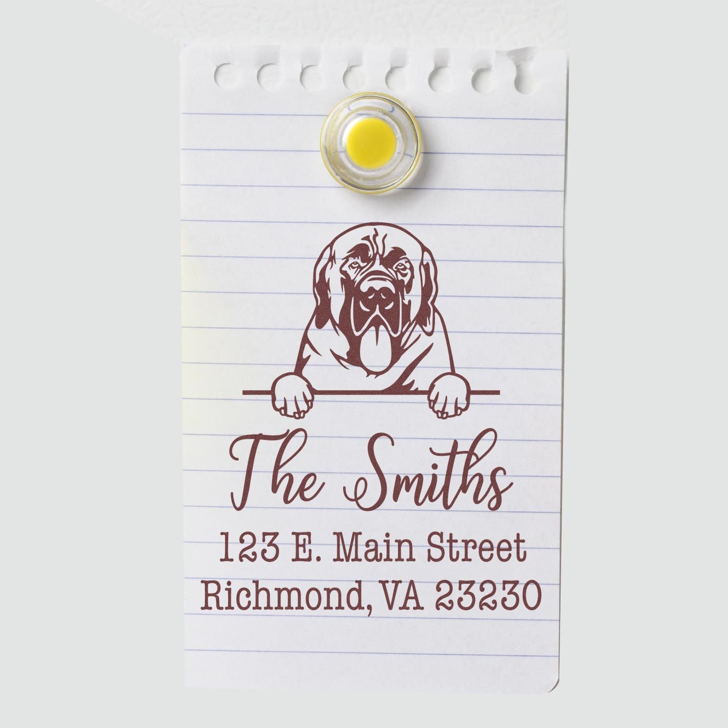 Wood Handle Mastiffs Customizable Home Address Rubber Stamp