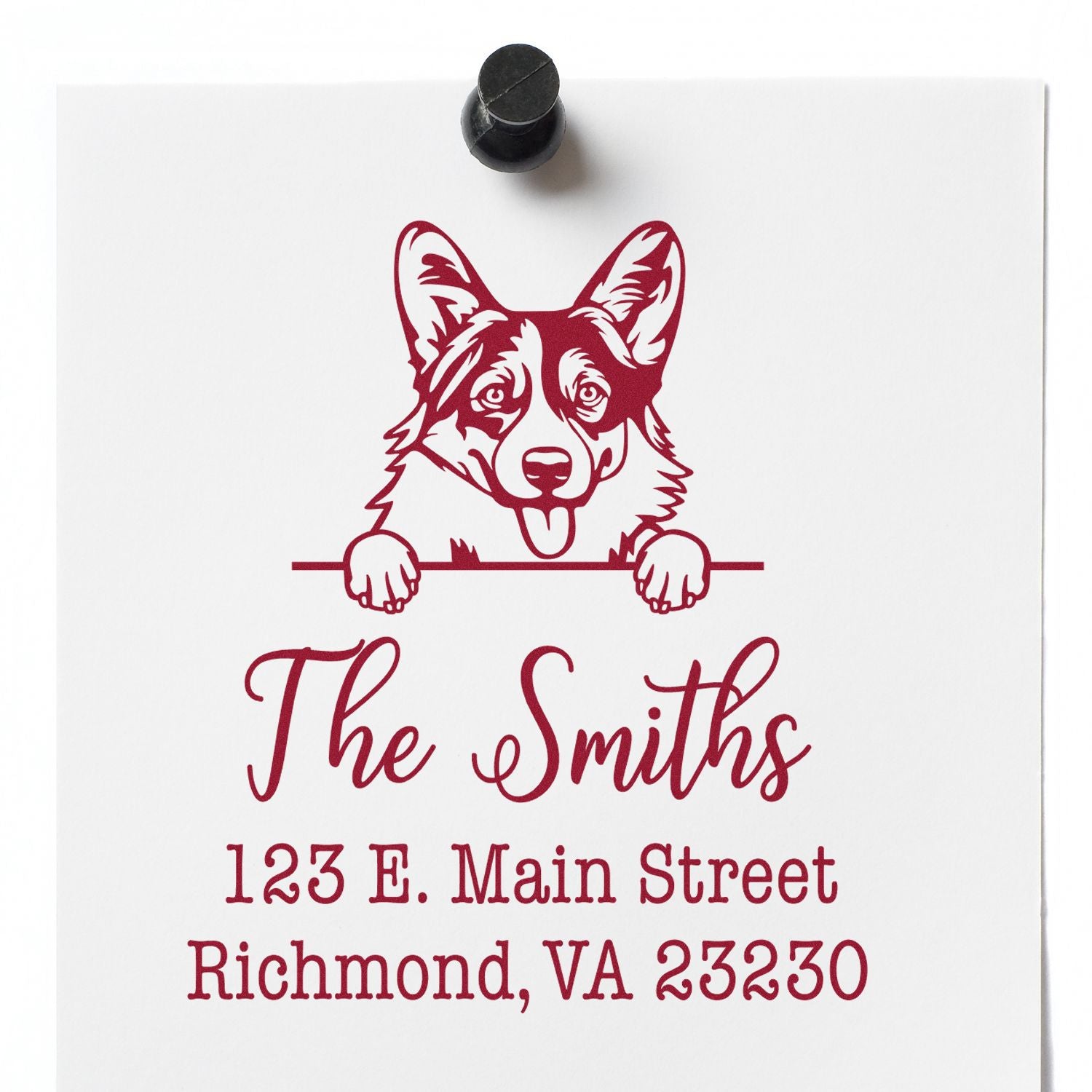 Self-Inking Pembroke Welsh Corgis Handcrafted Address Label Stamper