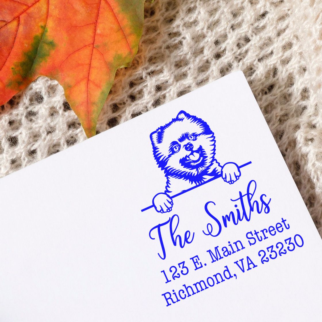 Self-Inking Pomeranians Handcrafted Address Return Stamp