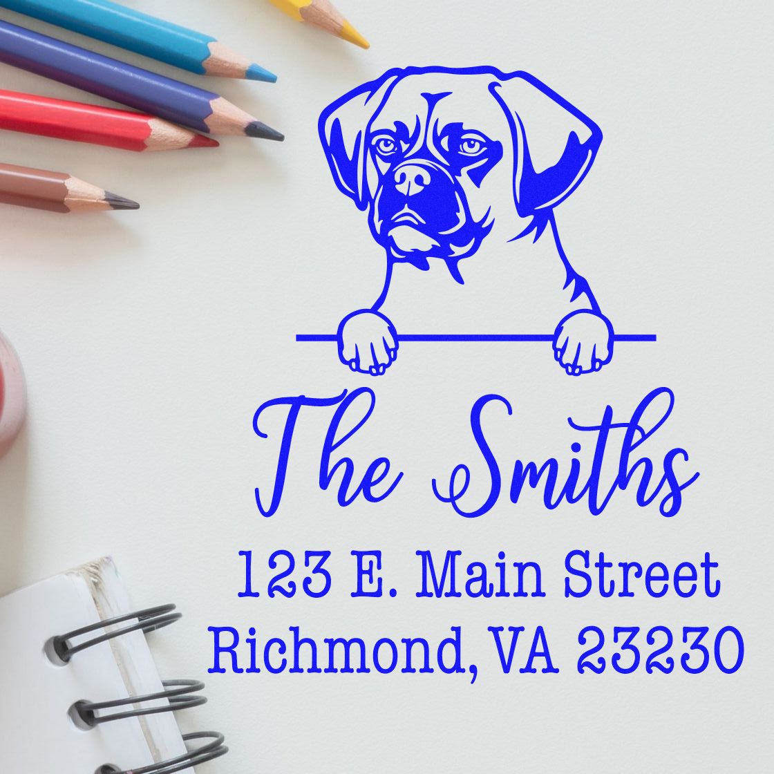 Wood Handle Puggle Customizable Home Address Stamper