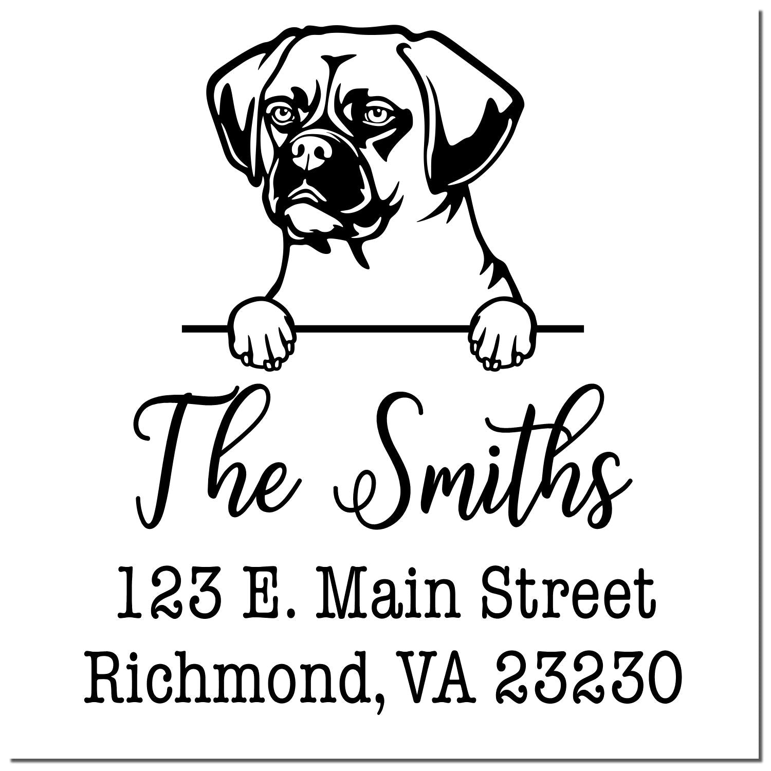 Wood Handle Puggle Customizable Home Address Stamper