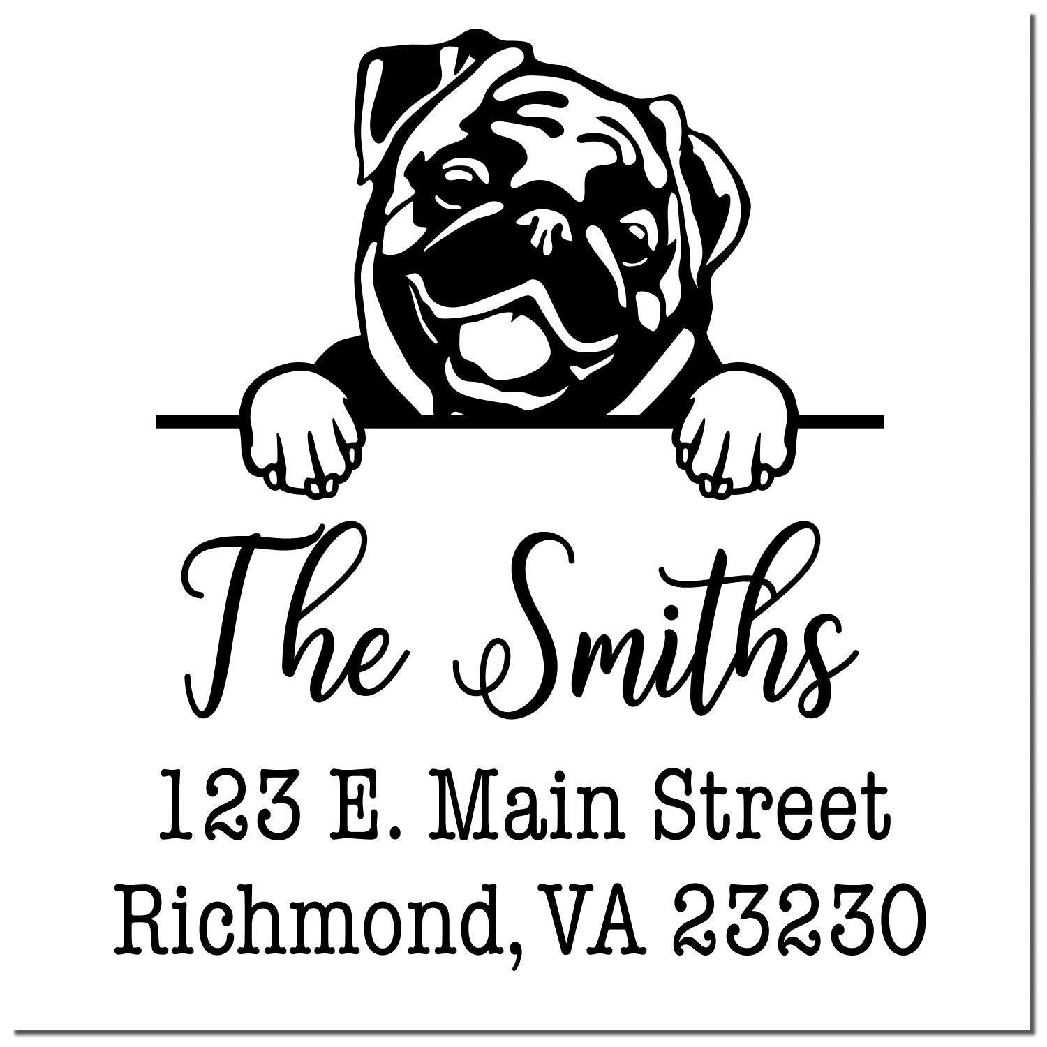 PSI Pre-Inked Pug Personalizable Home Address Stamp - Engineer Seal Stamps