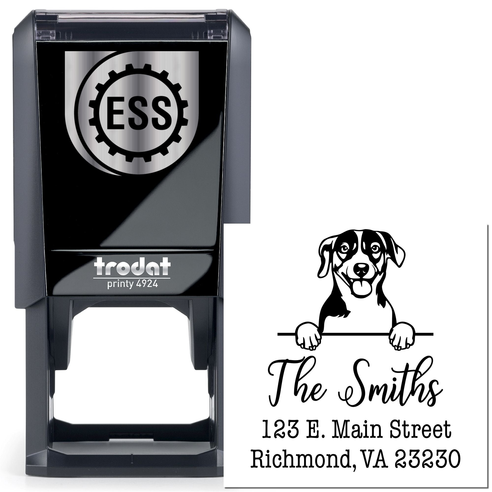 Self-Inking Russell Terrier Handcrafted Address Stamp