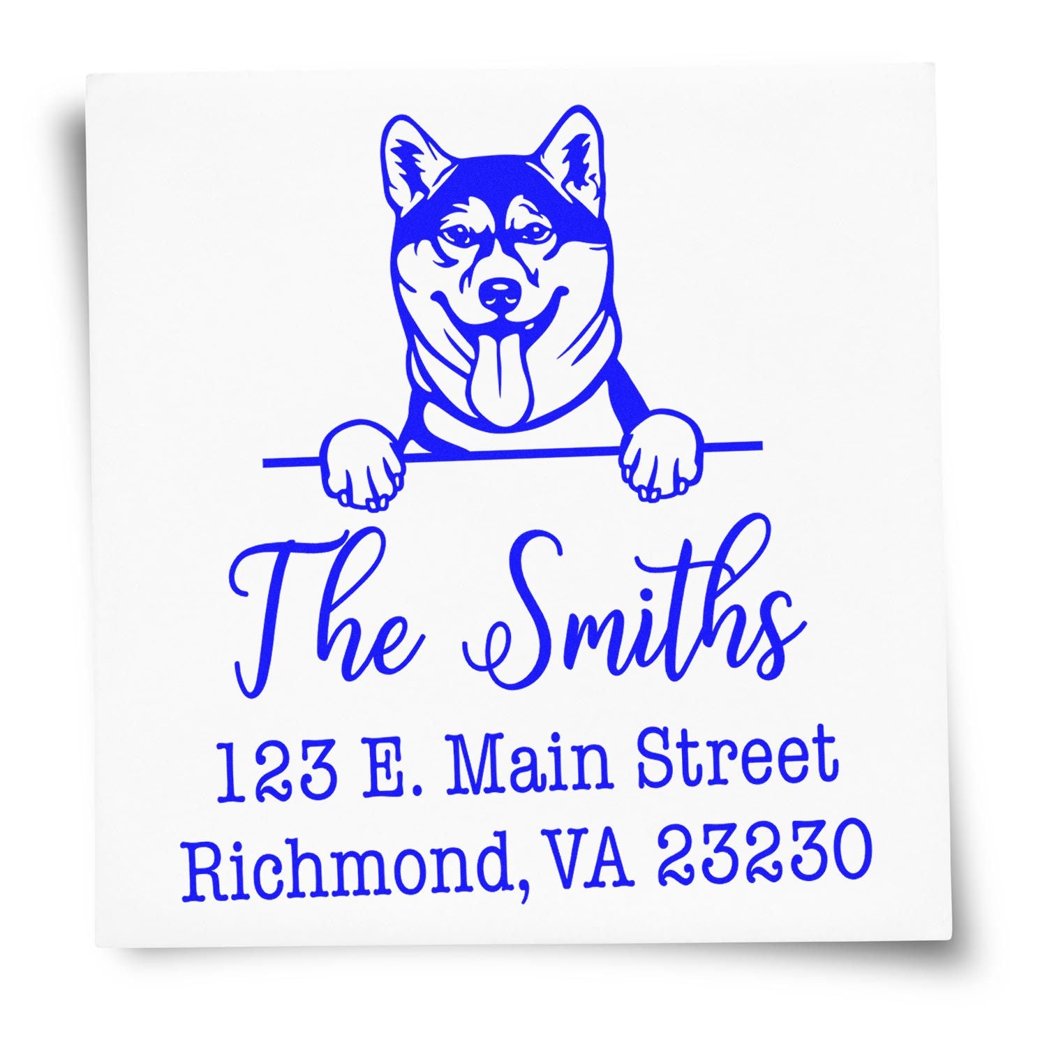 Wood Handle Shiba Inu Customizable Inked Stamp for Envelopes