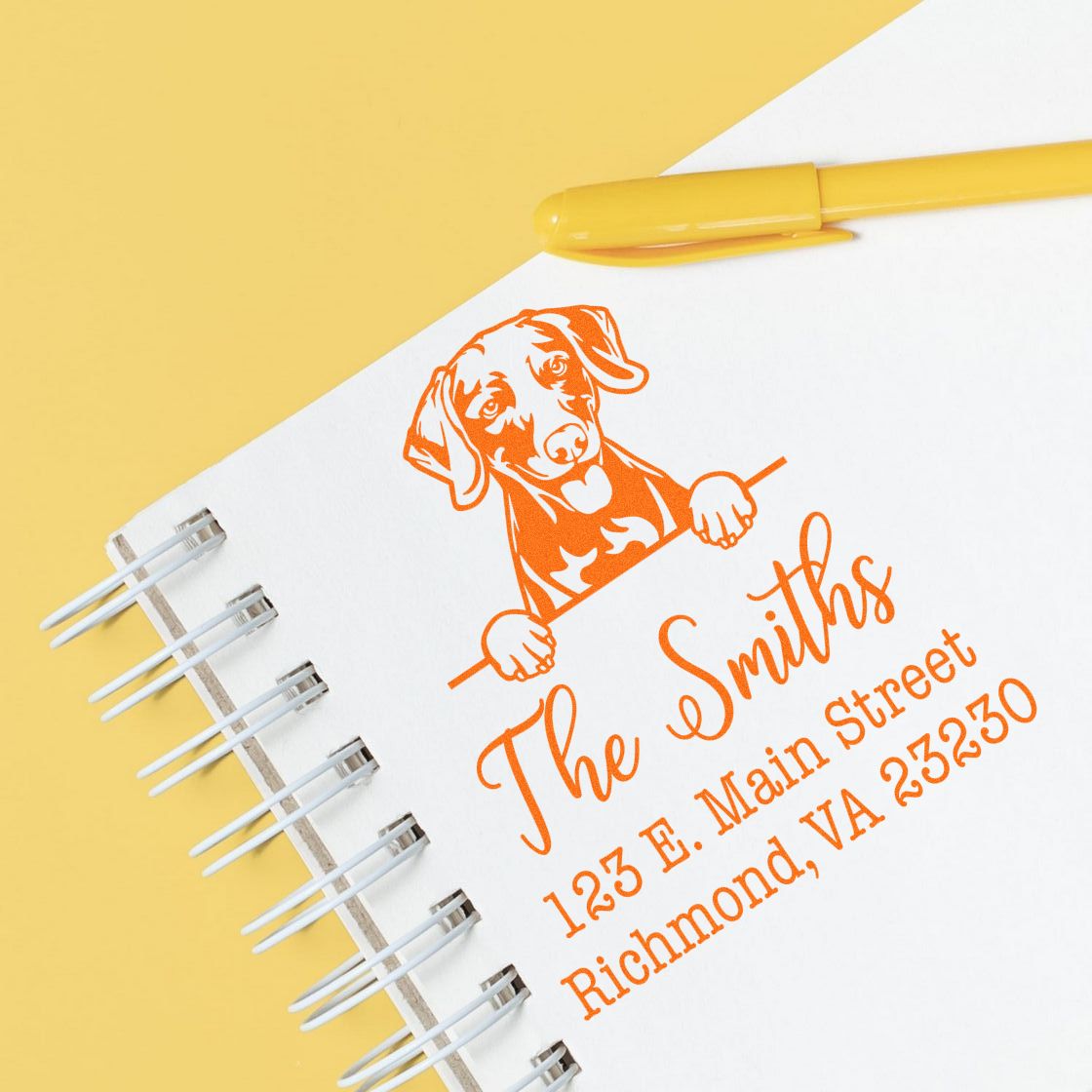 Self-Inking Weimaraner Handcrafted Custom Return Address Stamp