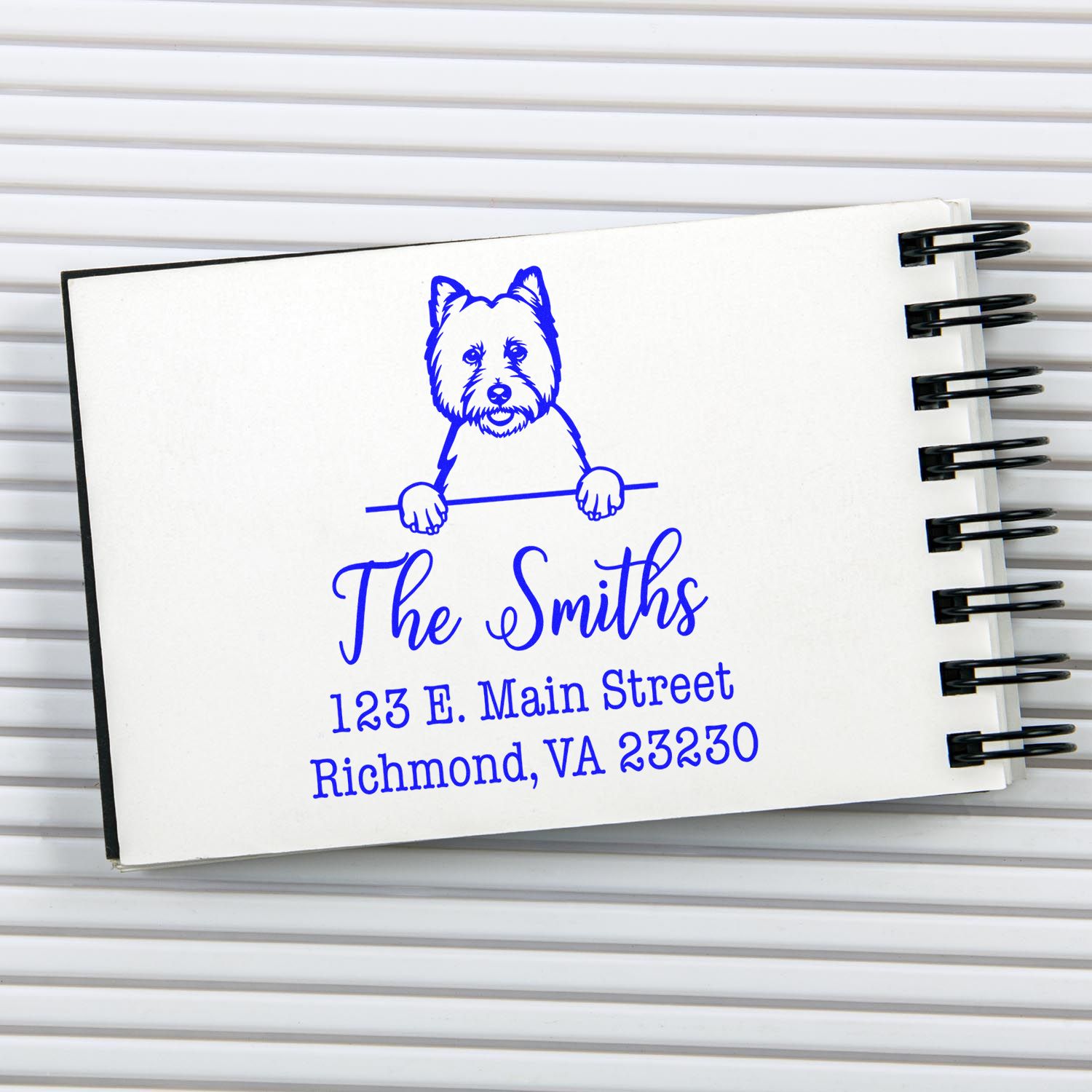 Wood Handle West Highland White Terrier Customizable Mail Label Stamper