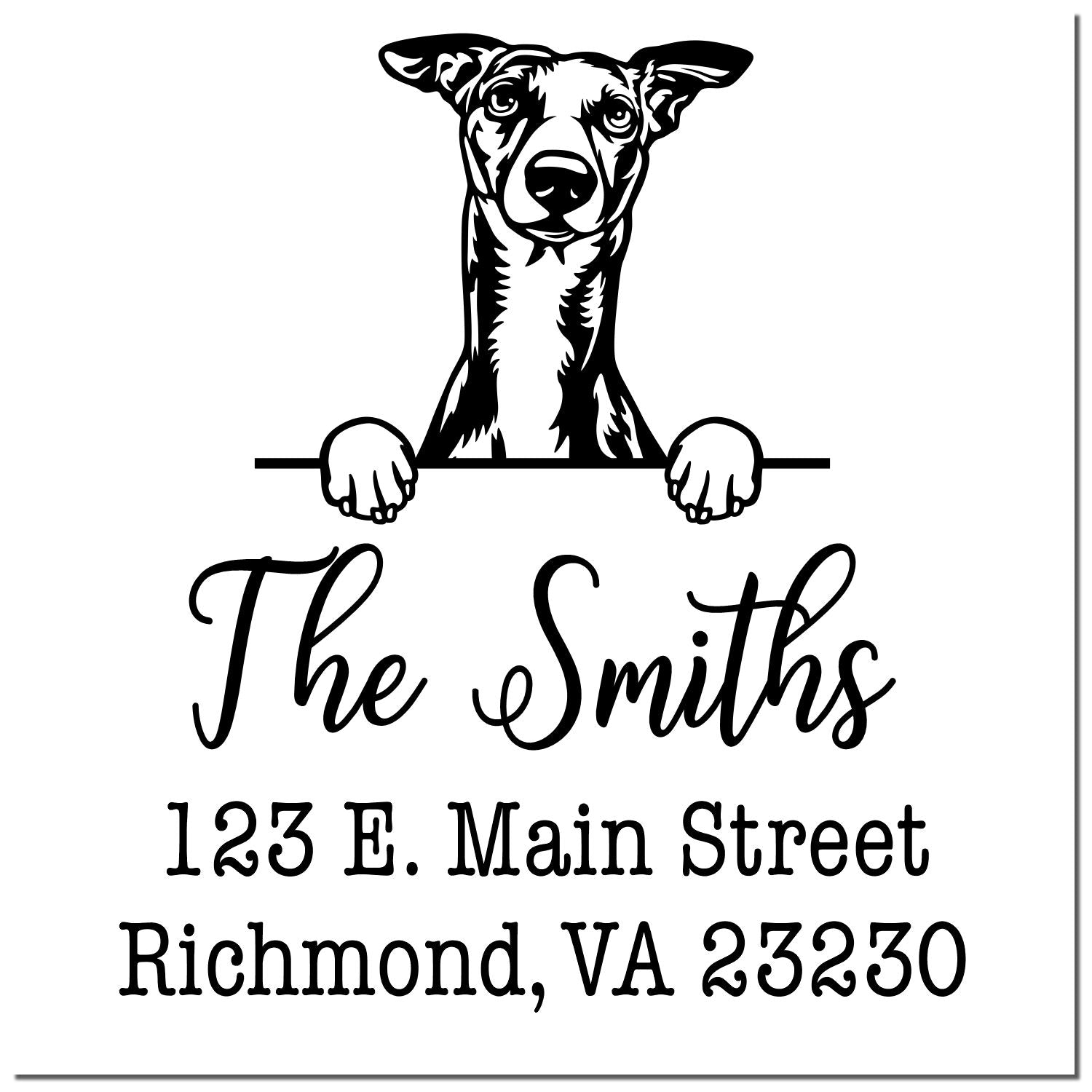 Self-Inking Whippet Handcrafted Custom Return Address Stamper