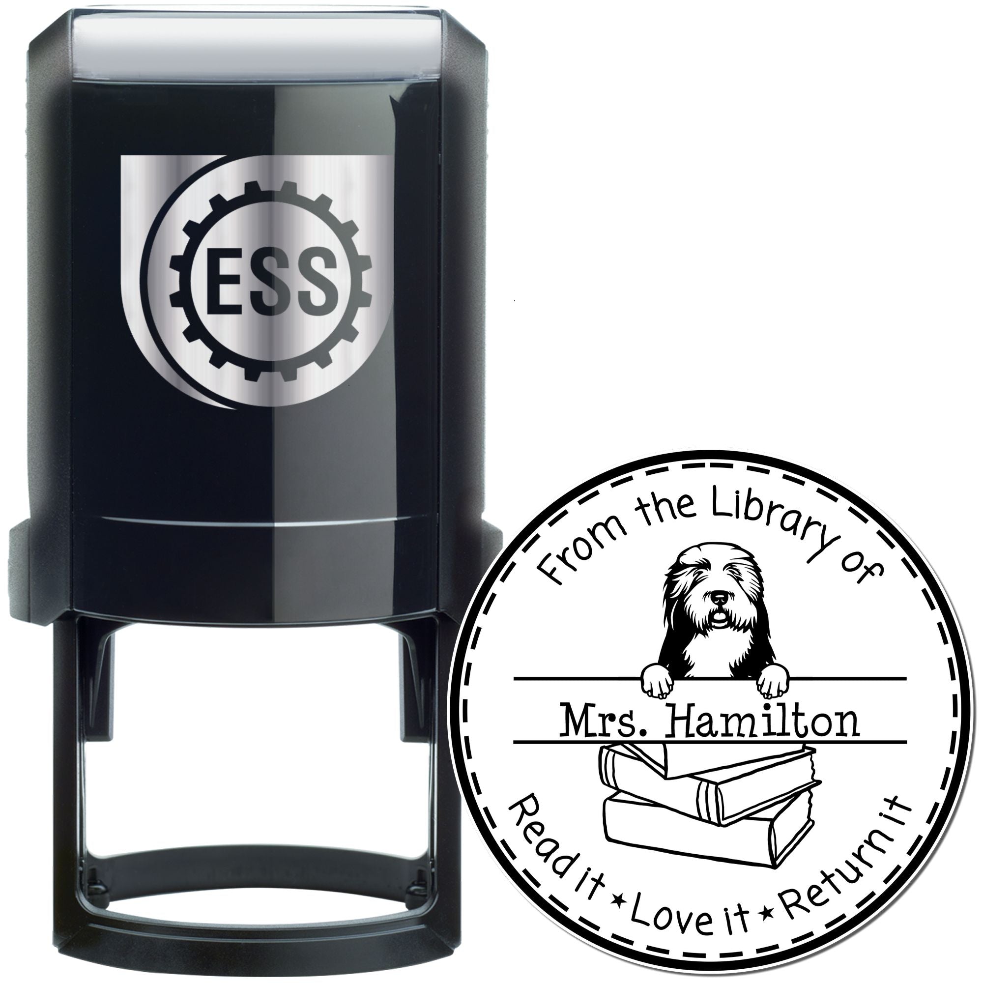 Old English Sheepdogs Custom-Made Teacher Book Stamper