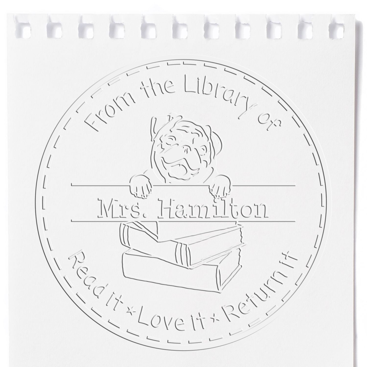 Desk Pug Dog Custom Resource Embosser - Engineer Seal Stamps