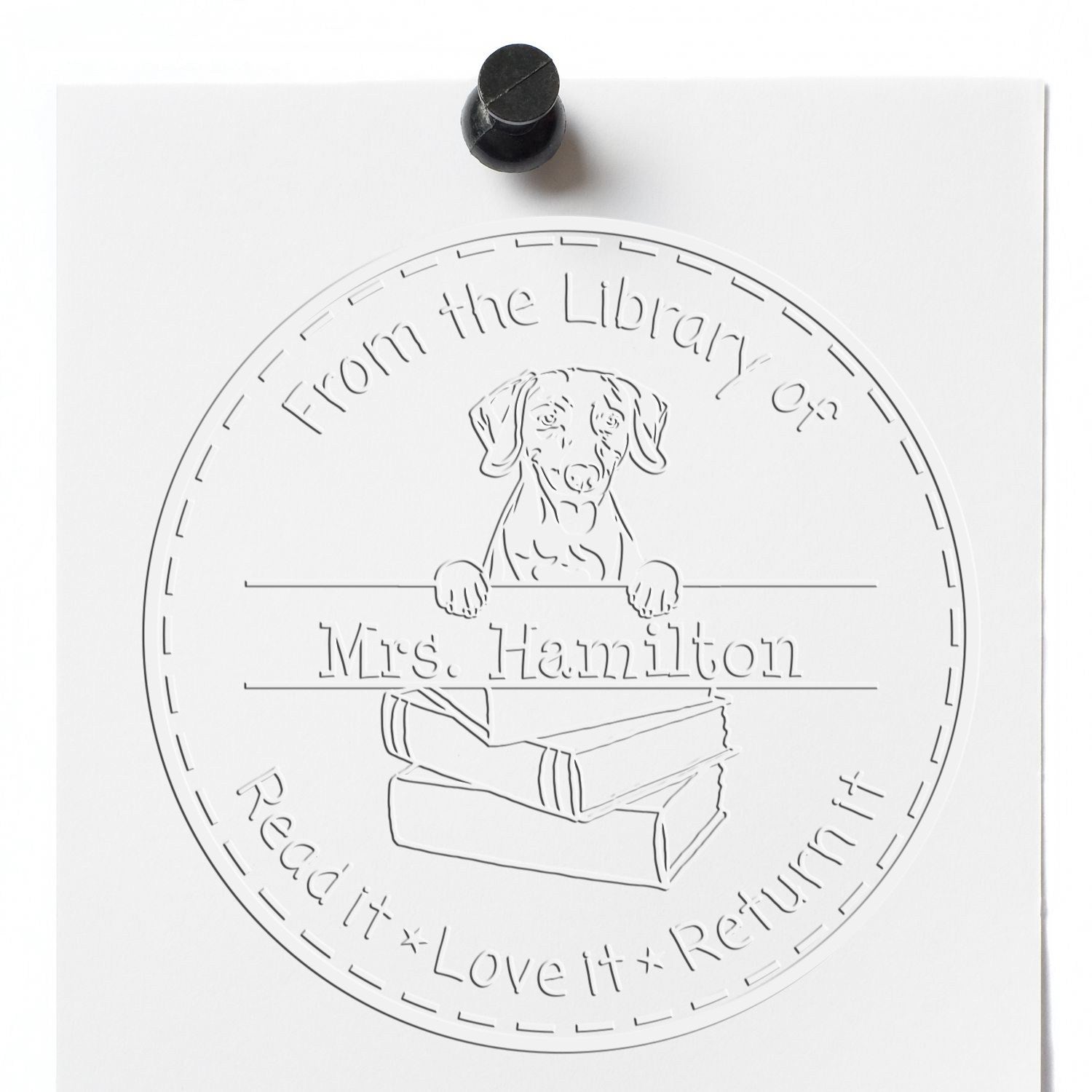 Weimaraner Dog Custom School Ideas Embossed Stamp