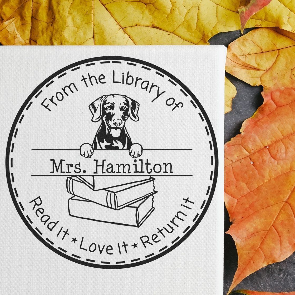 Weimaraner Dog Customized Personal Book Return Stamp