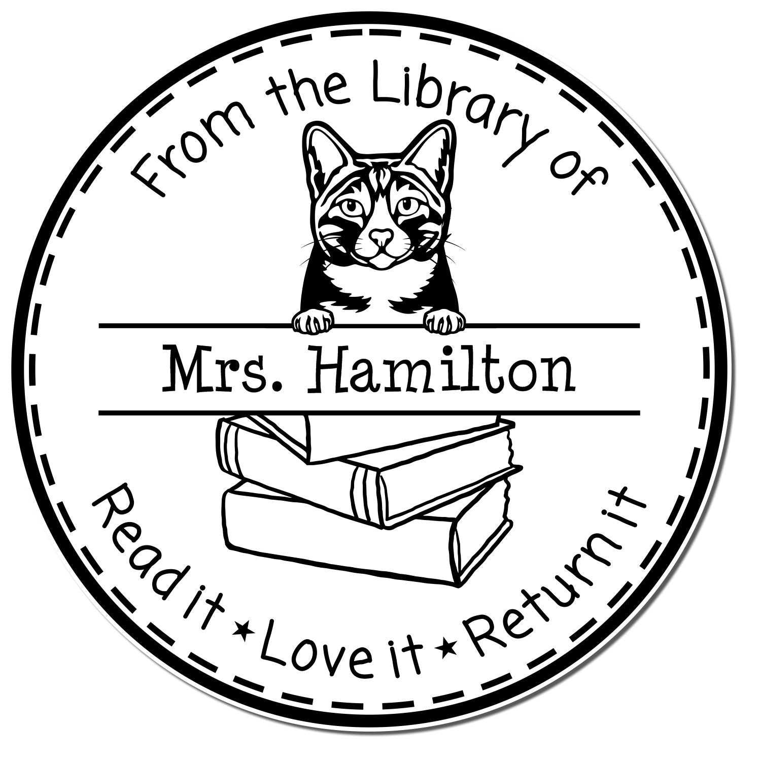 Personalized School Ideas Stamp with Arabian Mau Cat