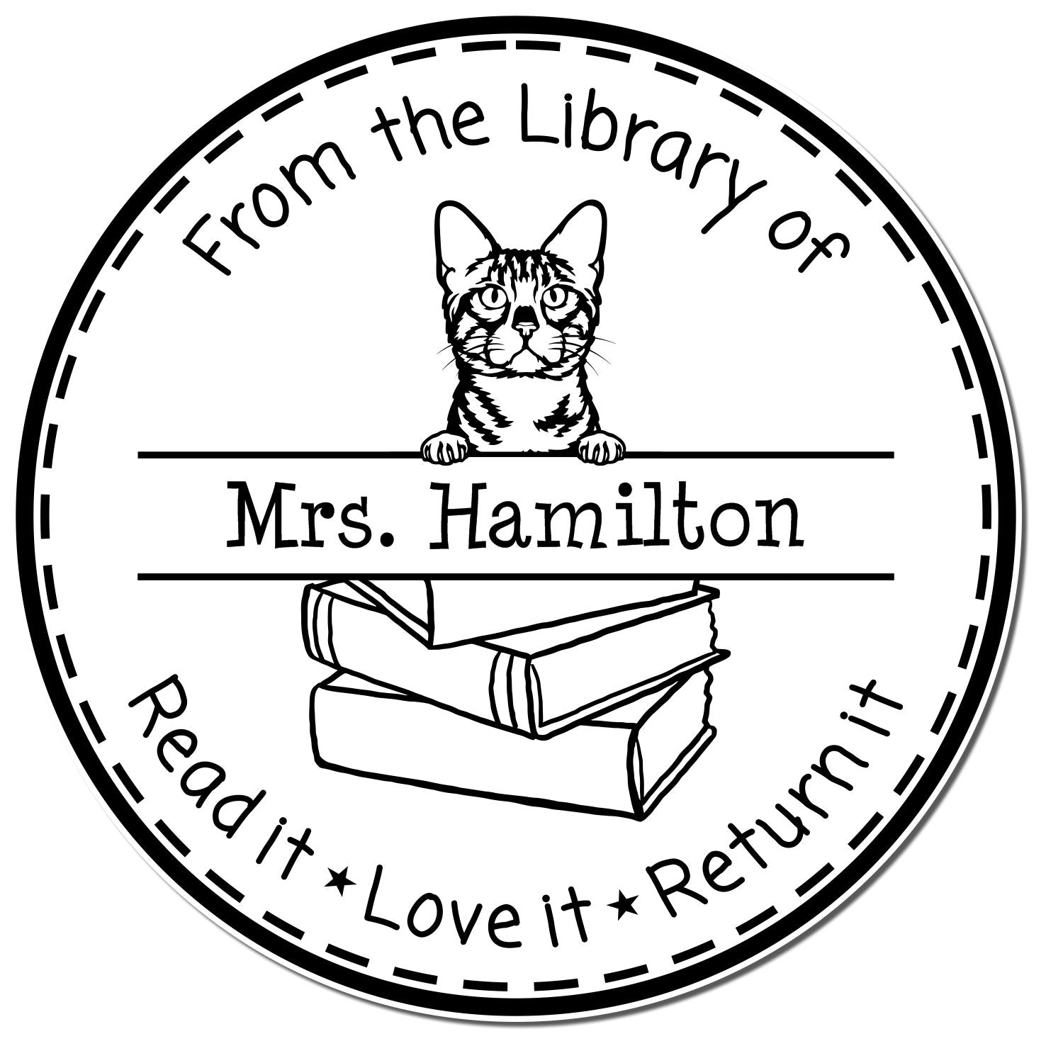 Bengal Cat Personalized Classroom Library Stamper