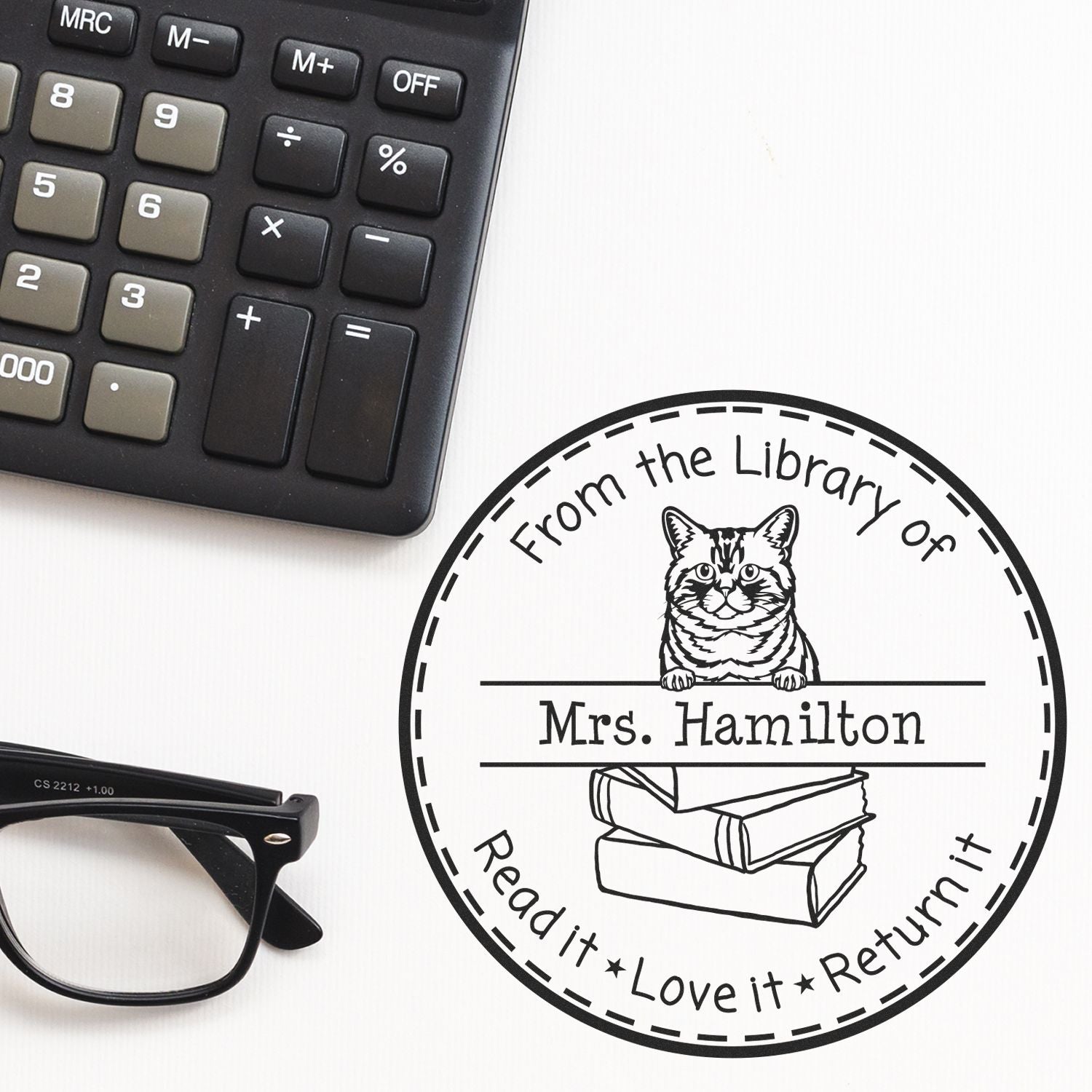 Personalized Ownership For Books Stamper with Brazilian Shorthair Cat