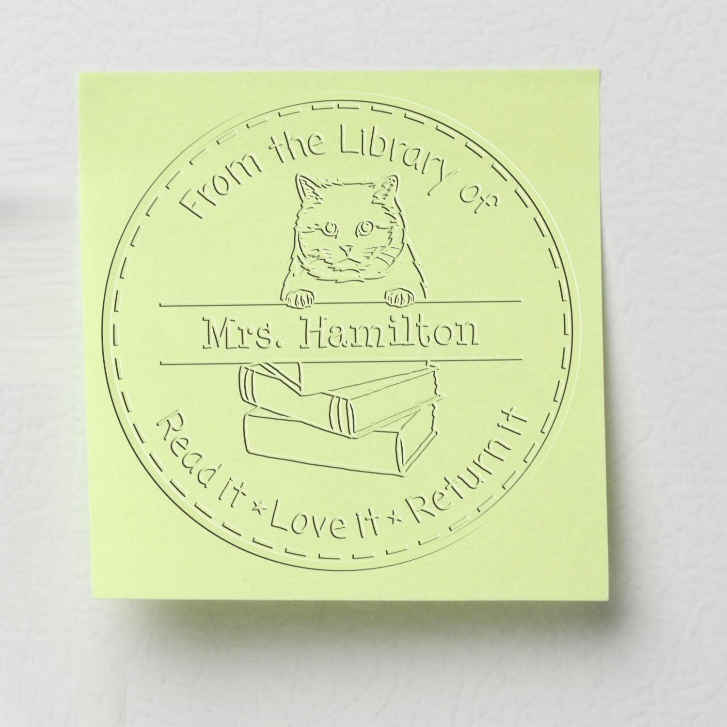 Custom From The Library Of Seal Embosser with British Shorthair Cat