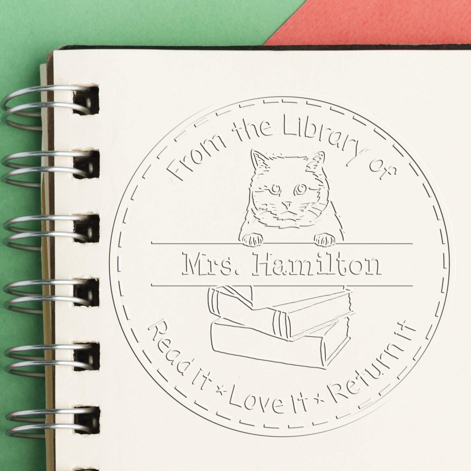 Custom From The Library Of Seal Embosser with British Shorthair Cat