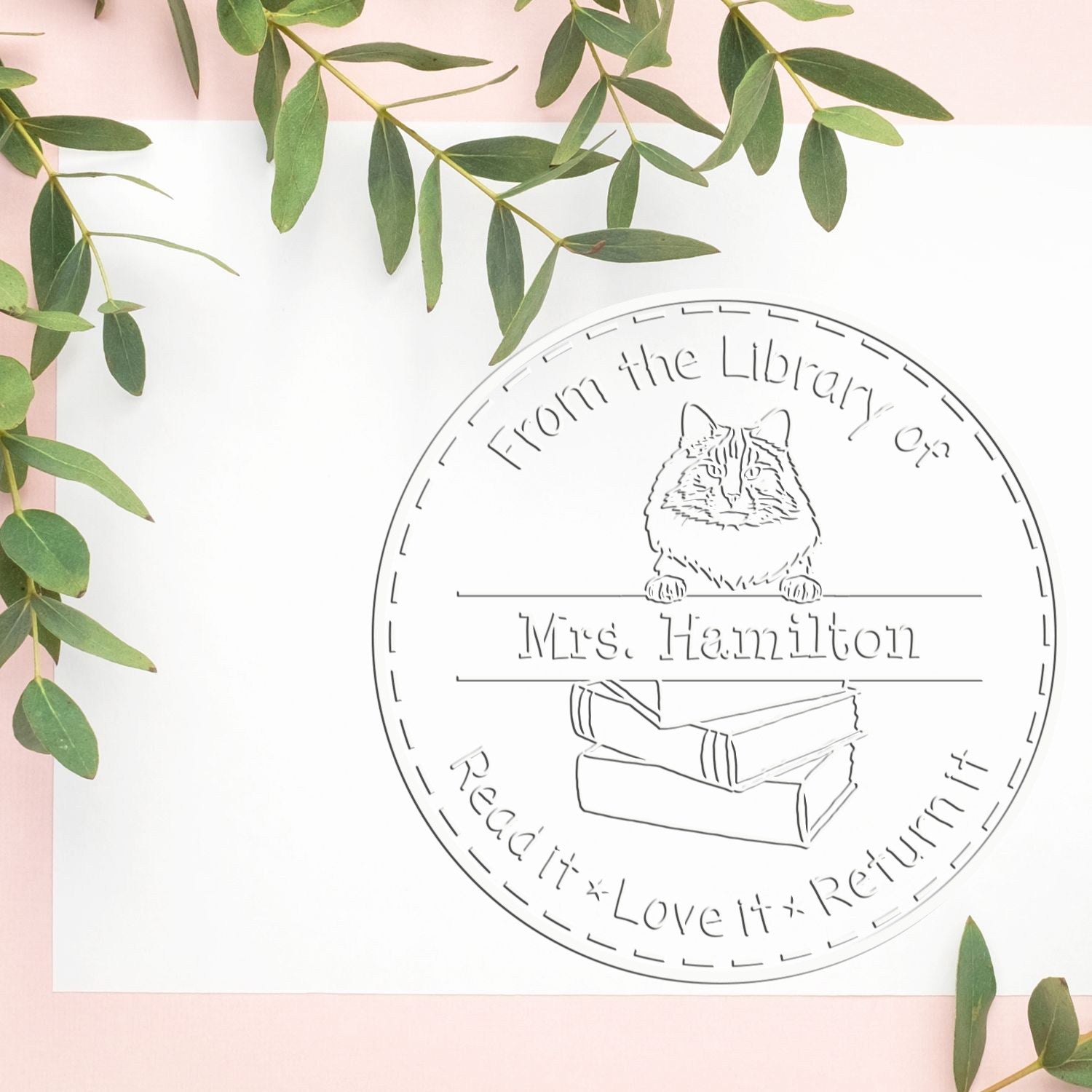 Norwegian Forest Cat Custom Book Reminder Embossing Seal
