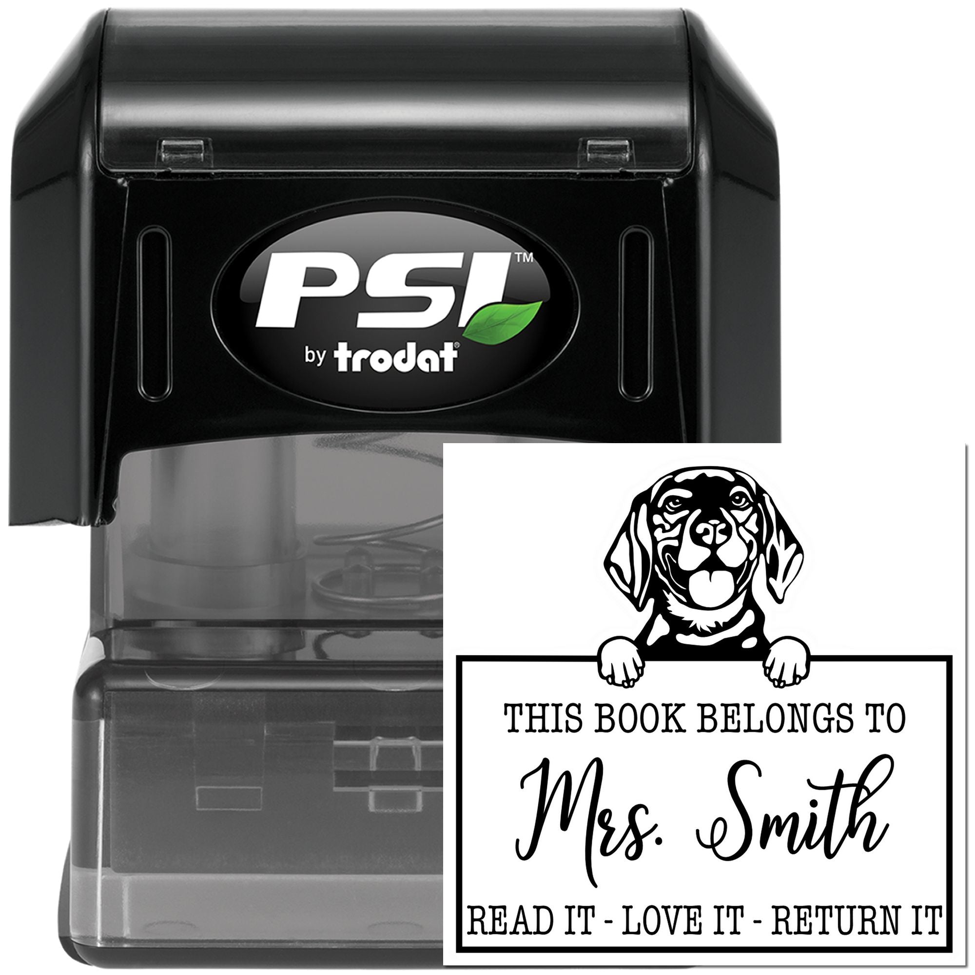 Customized Teacher's Classroom Stamp with Beagle - Engineer Seal Stamps
