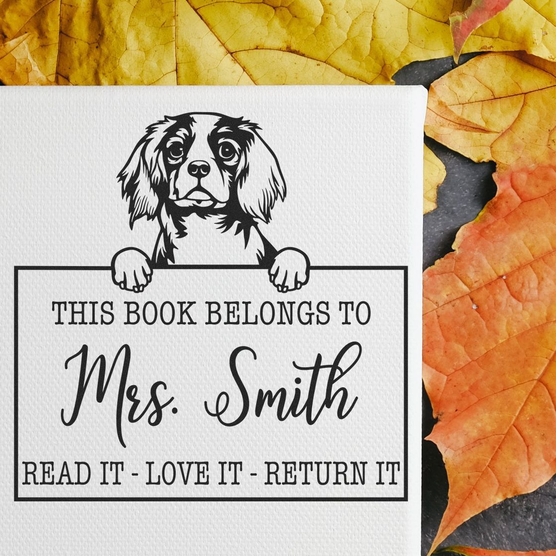 Cavalier King Charles Spaniel Personalizable Dog Read It Return It Stamp - Engineer Seal Stamps