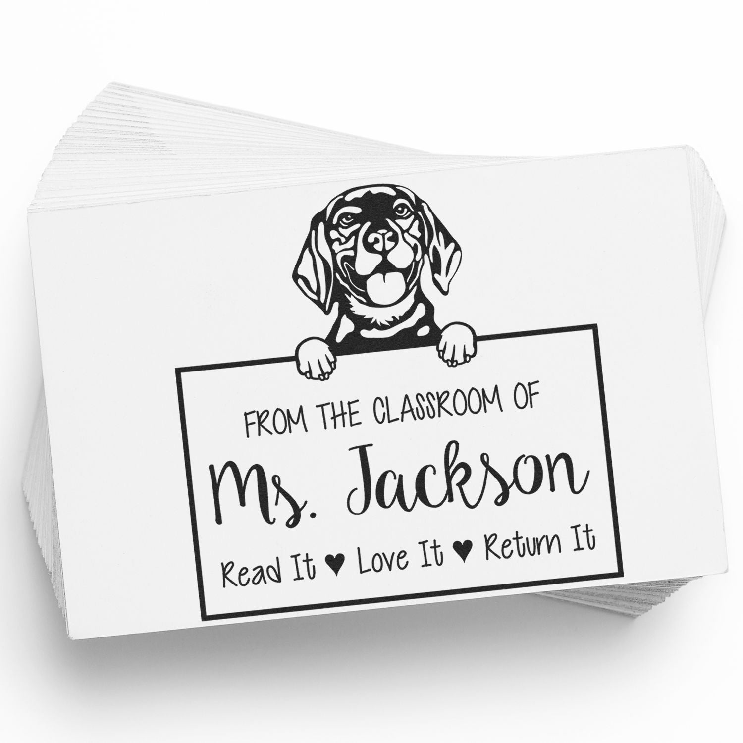 Beagle Dog Personalized Personal Book Return Stamp - Engineer Seal Stamps