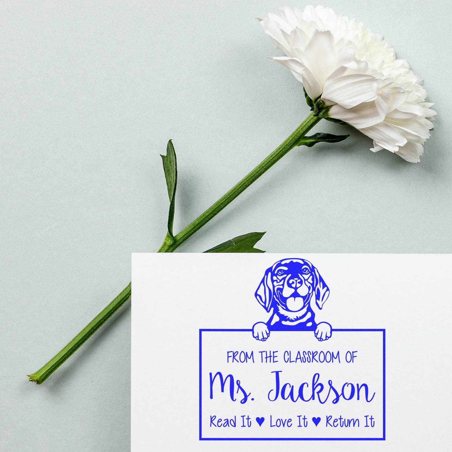 Beagle Dog Personalized Personal Book Return Stamp - Engineer Seal Stamps