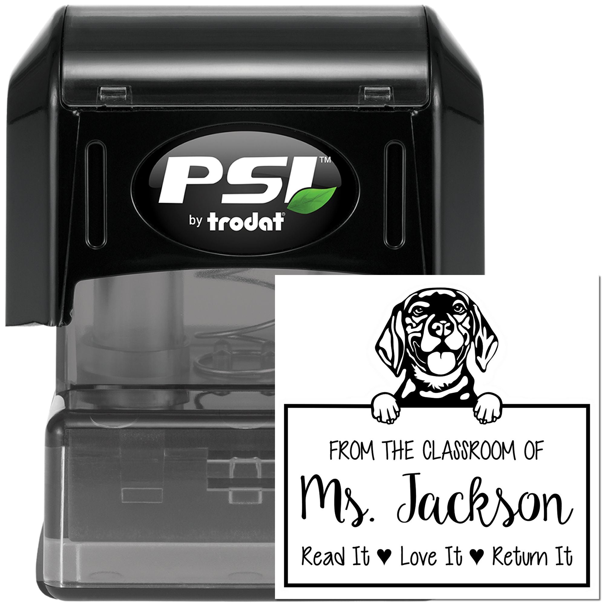 Beagle Dog Personalized Personal Book Return Stamp - Engineer Seal Stamps