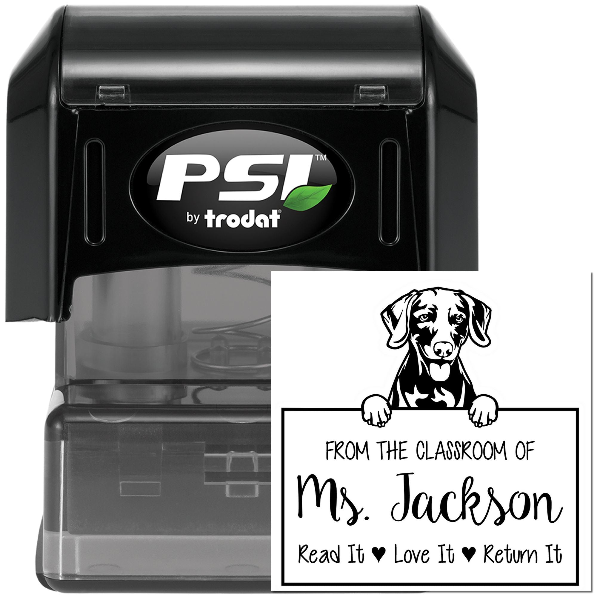 Weimaraner Dog Personalizable School Library Stamp