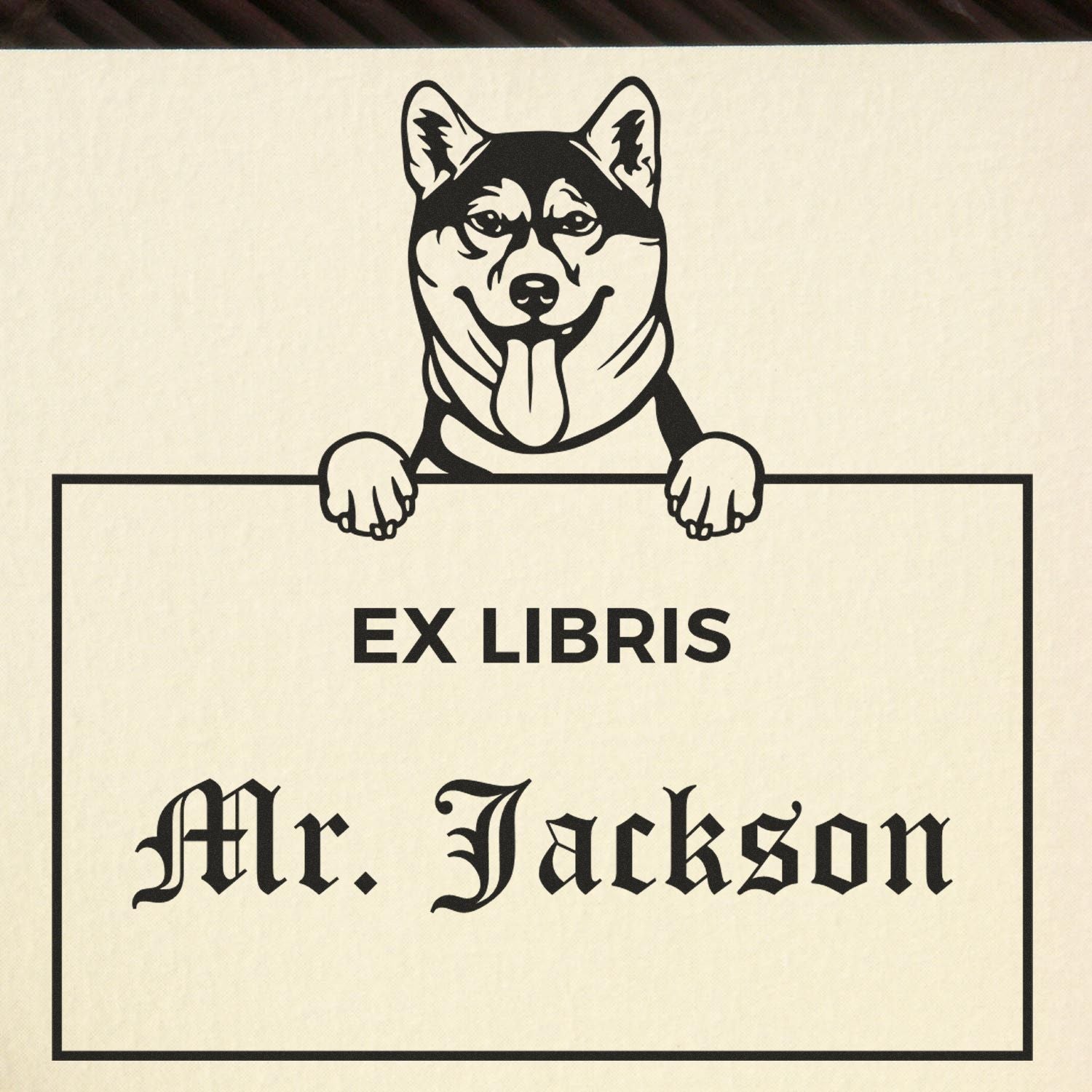 Shiba Inu Custom Ex Libris Classroom Stamp