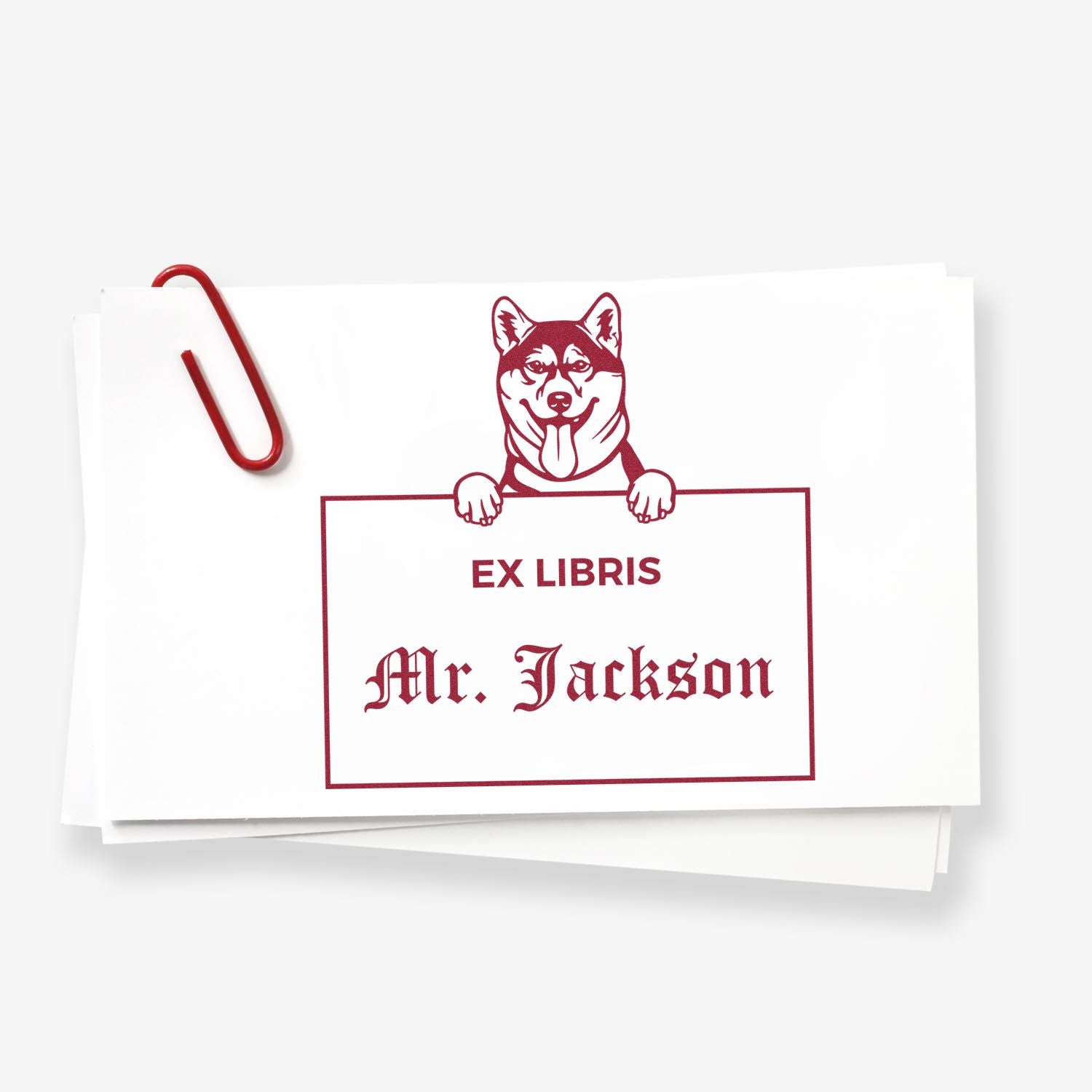 Shiba Inu Custom Ex Libris Classroom Stamp