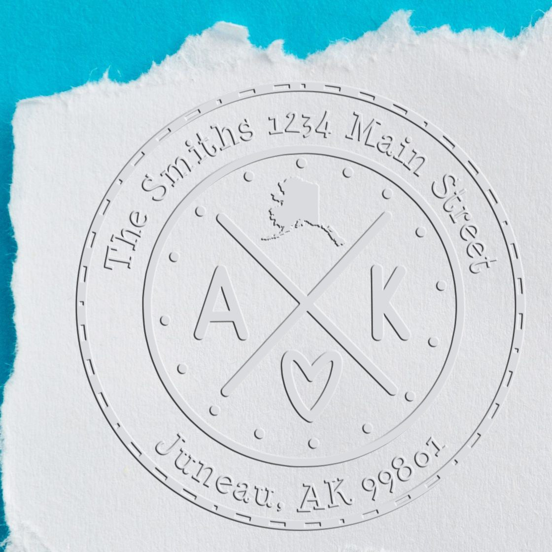 State Cross Hybrid Customizable Mailing Seal Stamp for Alaska