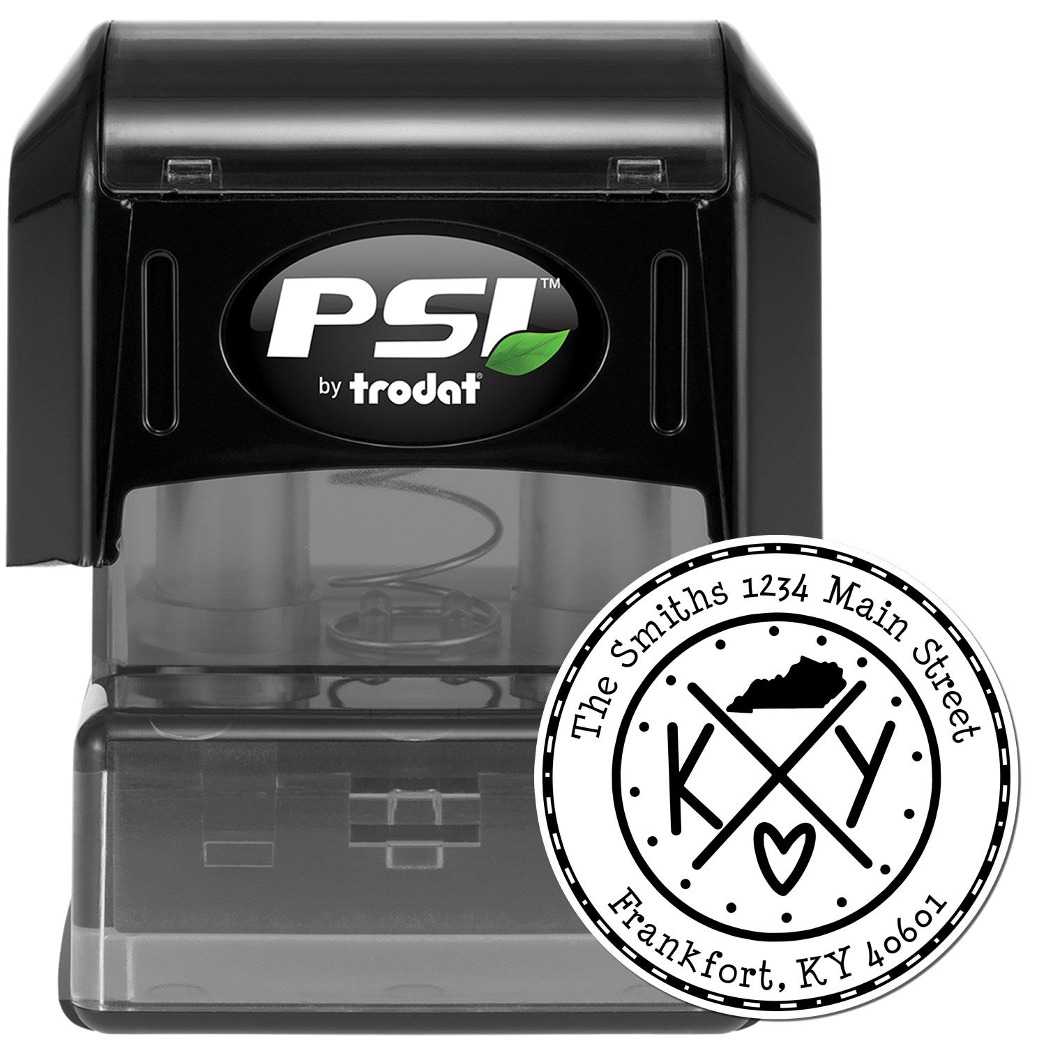 Round PSI Kentucky State Cross Customizable Address Stamper