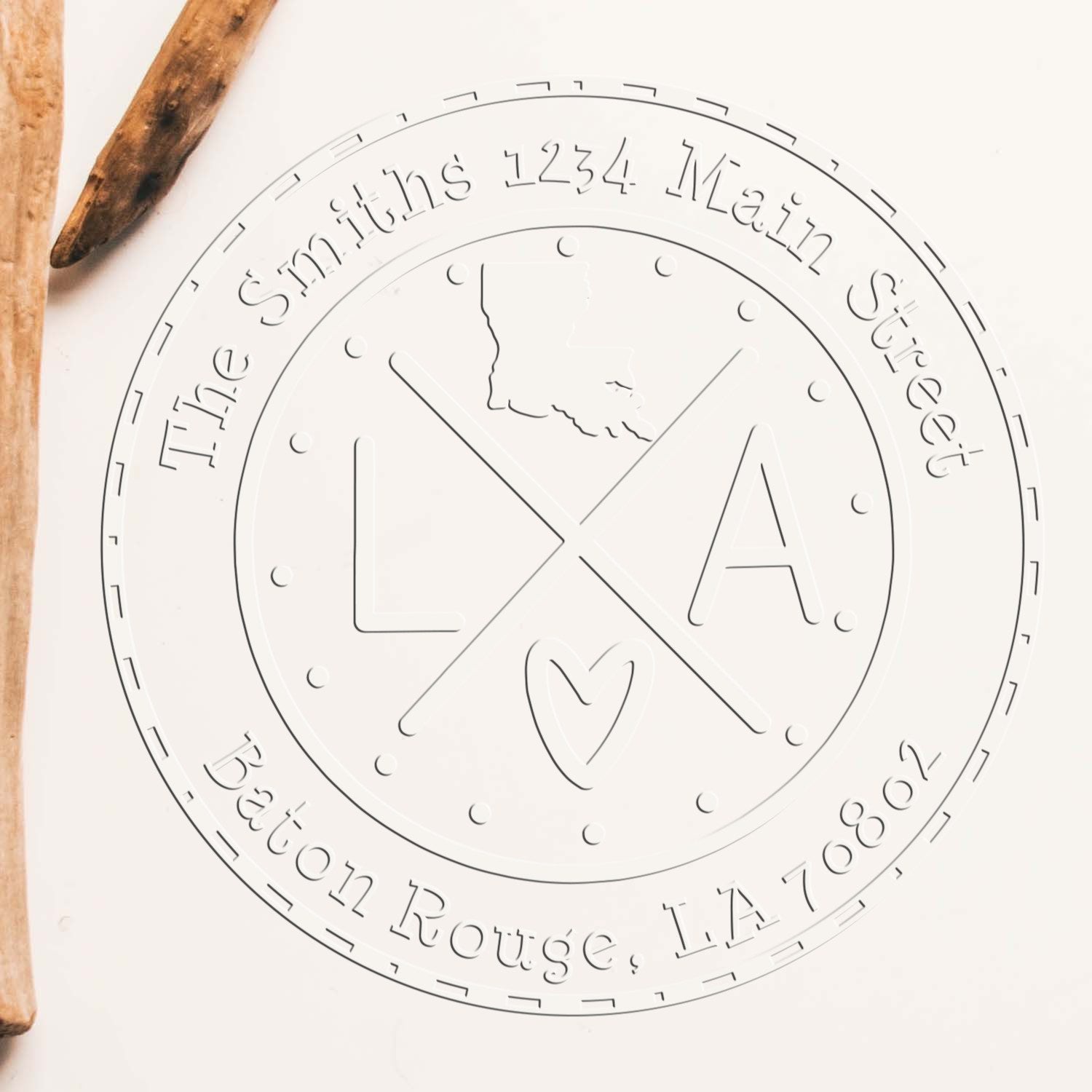 State Cross Hybrid Customizable Home Address Stamp Embosser for Louisiana