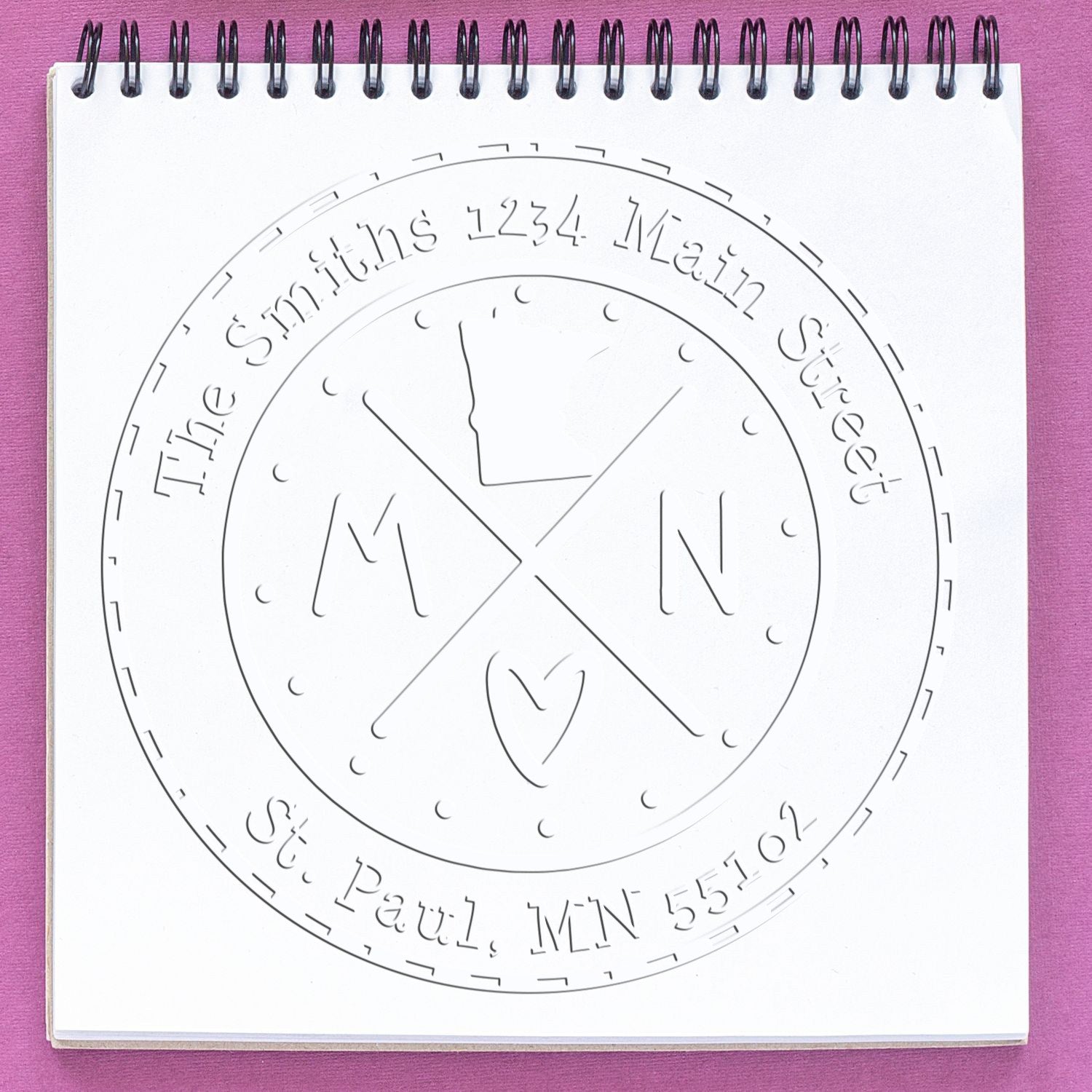 State Cross Hybrid Customizable Home Address Embossing Stamp for Minnesota