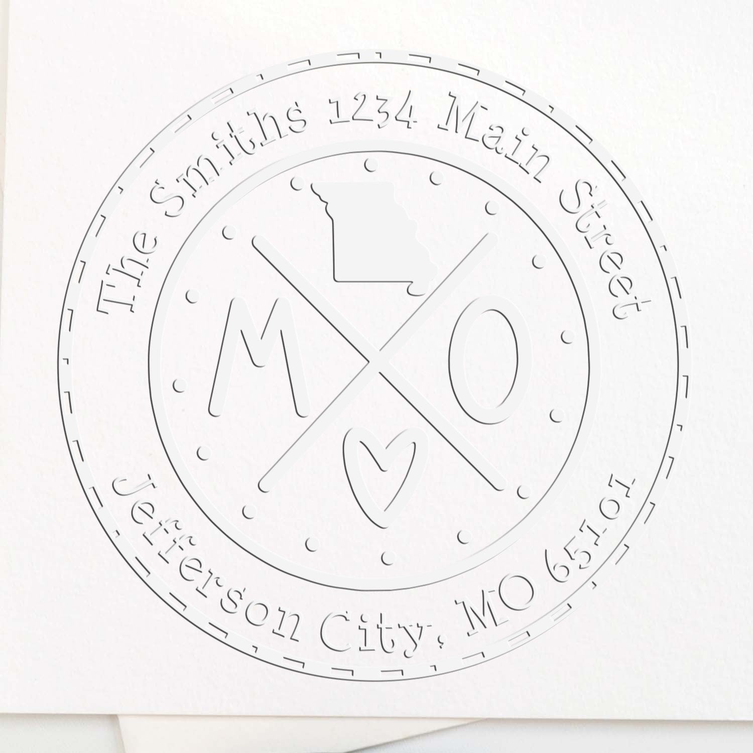 State Cross Hybrid Customizable Home Address Seal for Missouri