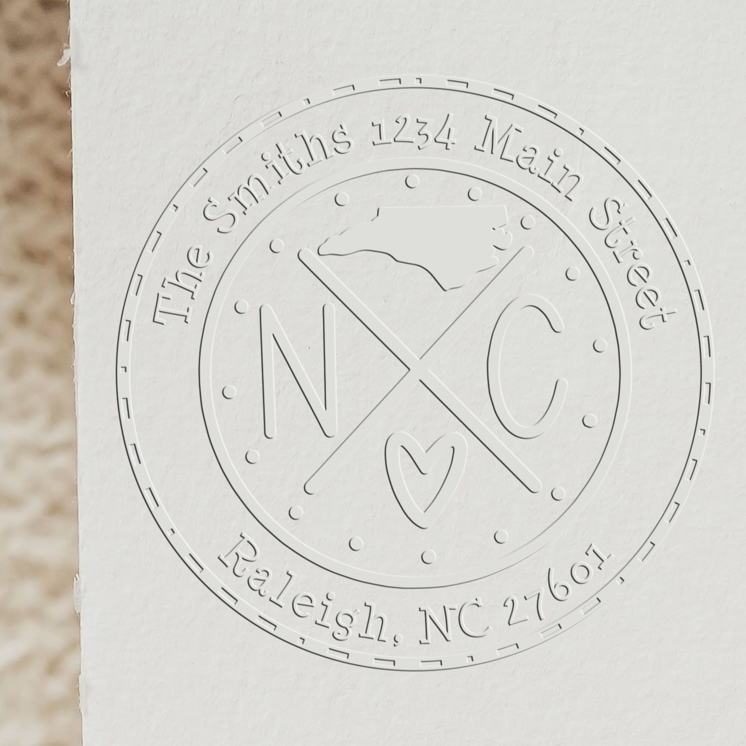 State Cross Hybrid Customizable Return Address Embossing Seal for North Carolina