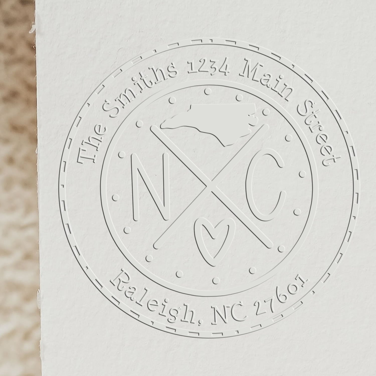 NC State Cross Custom Address Seal Embosser - Engineer Seal Stamps