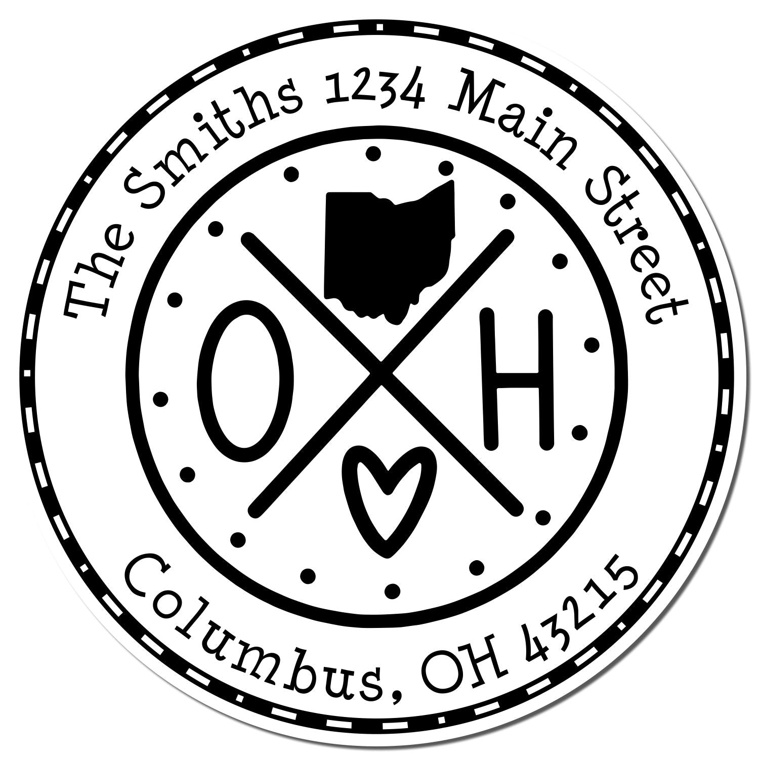 Slim Ohio State Cross Custom New Home Address Stamp