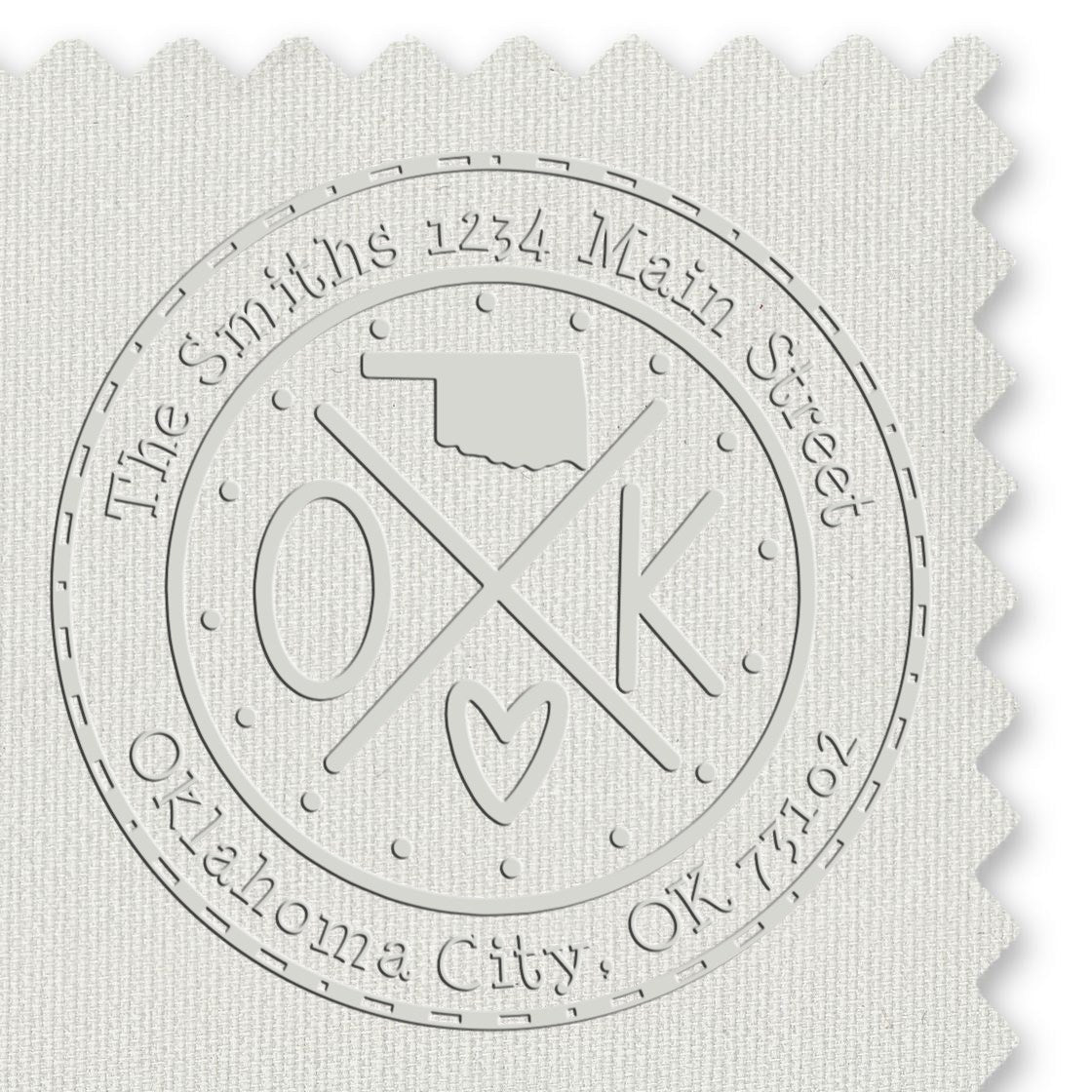 State Cross Hybrid Customizable Return Address Embosser Seal Stamp for Oklahoma