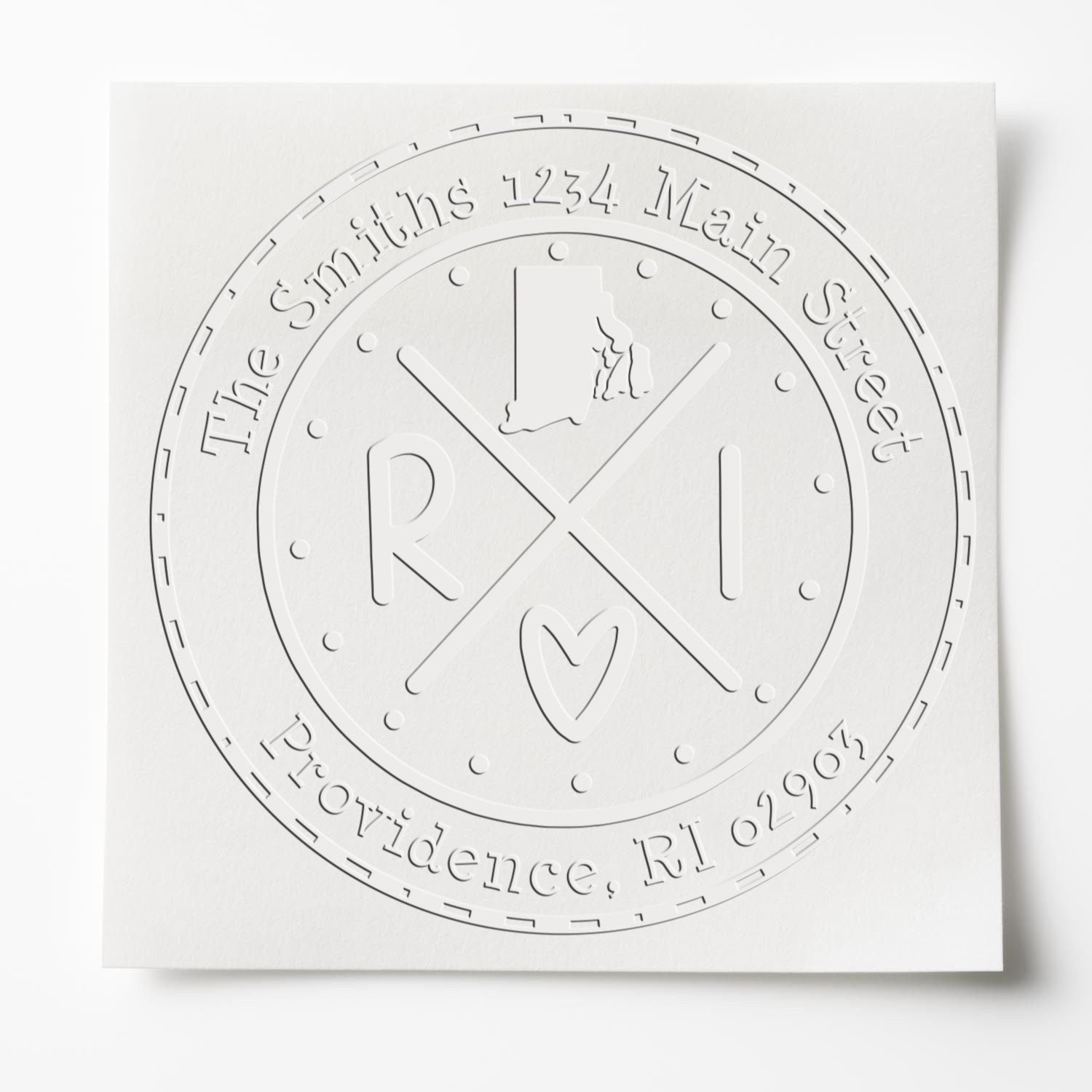 RI State Cross Custom Address Embossing Stamp - Engineer Seal Stamps