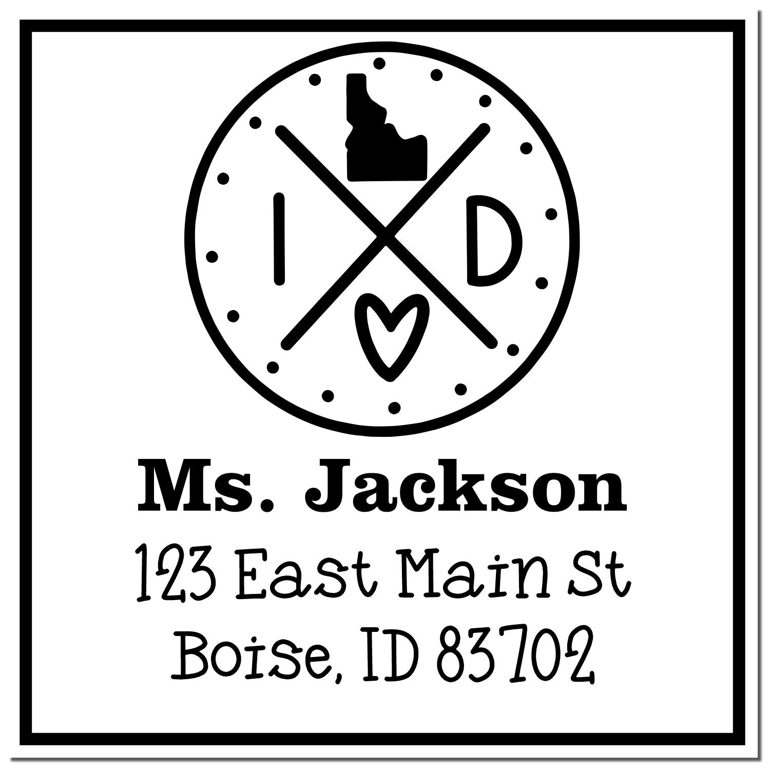 Self-Inking Idaho State Cross Customizable Return Address Stamper