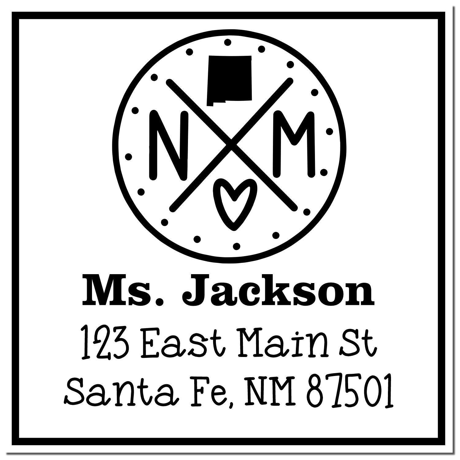 Wood Handle New Mexico State Cross Customizable Home Address Stamp