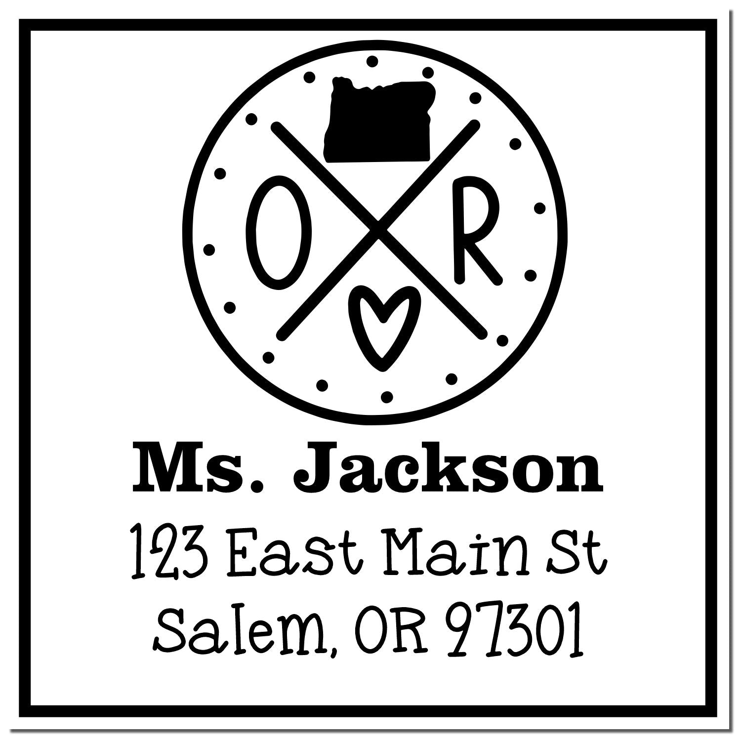 Wood Handle Oregon State Cross Customizable Address Return Stamp