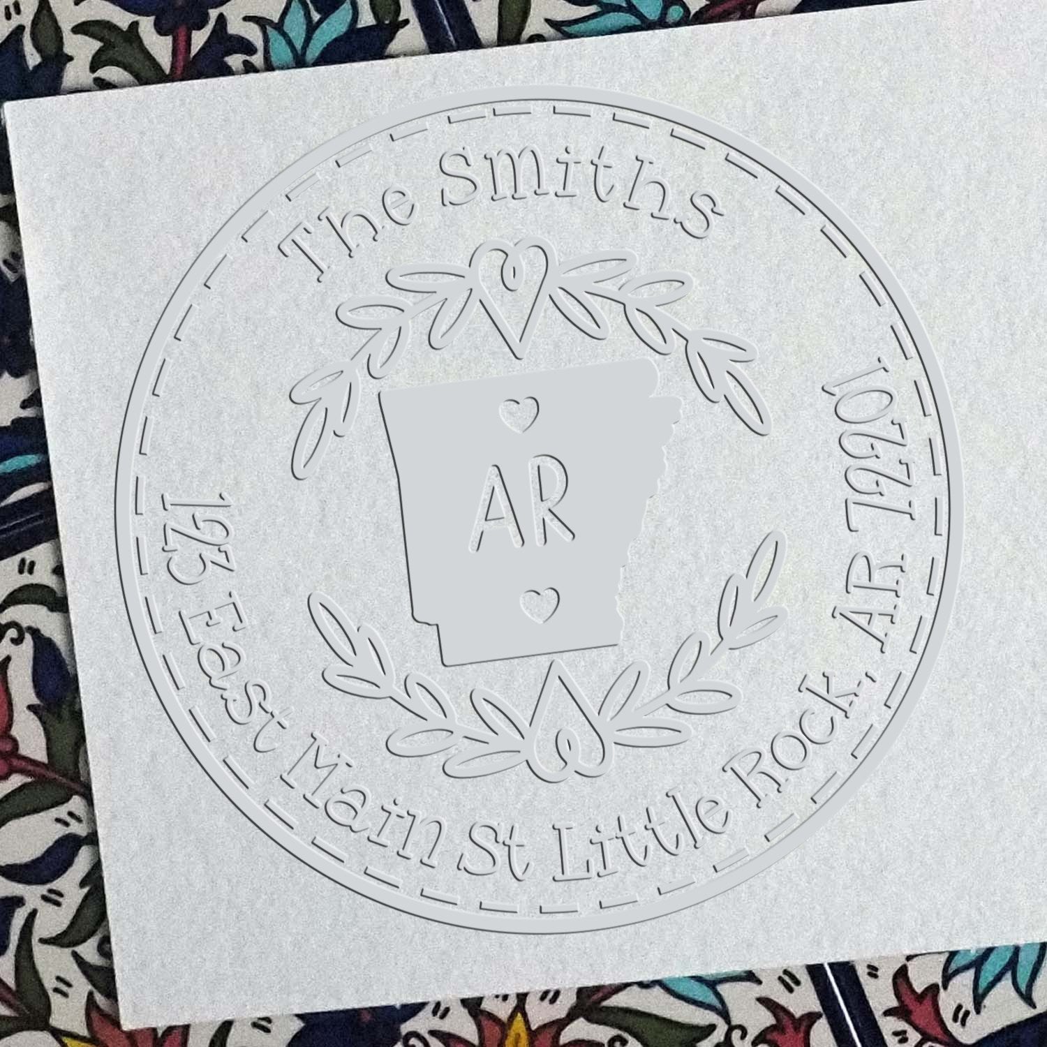 State Wreath AR Custom Return Address Embosser