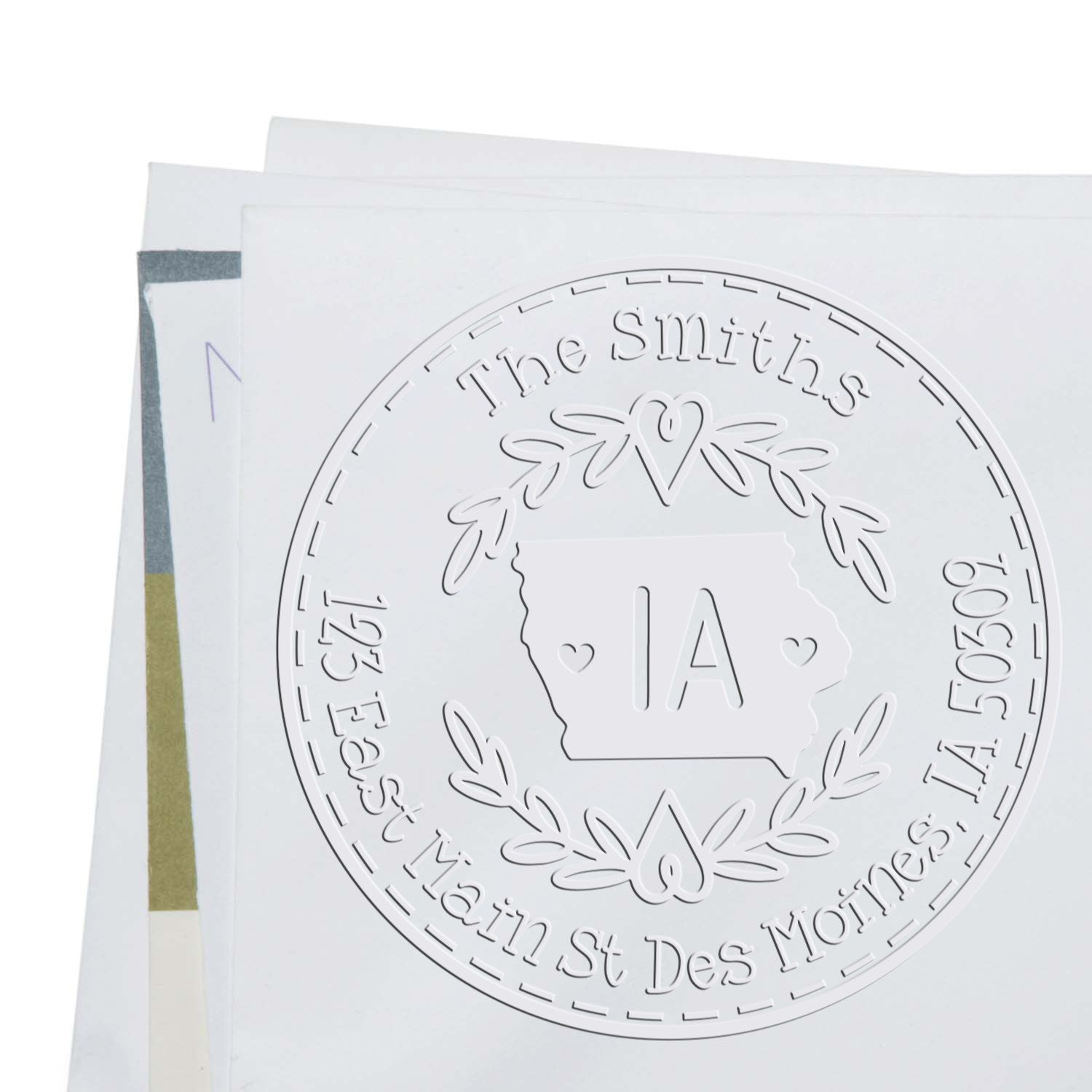 State Wreath IA Custom Return Address Seal Stamp