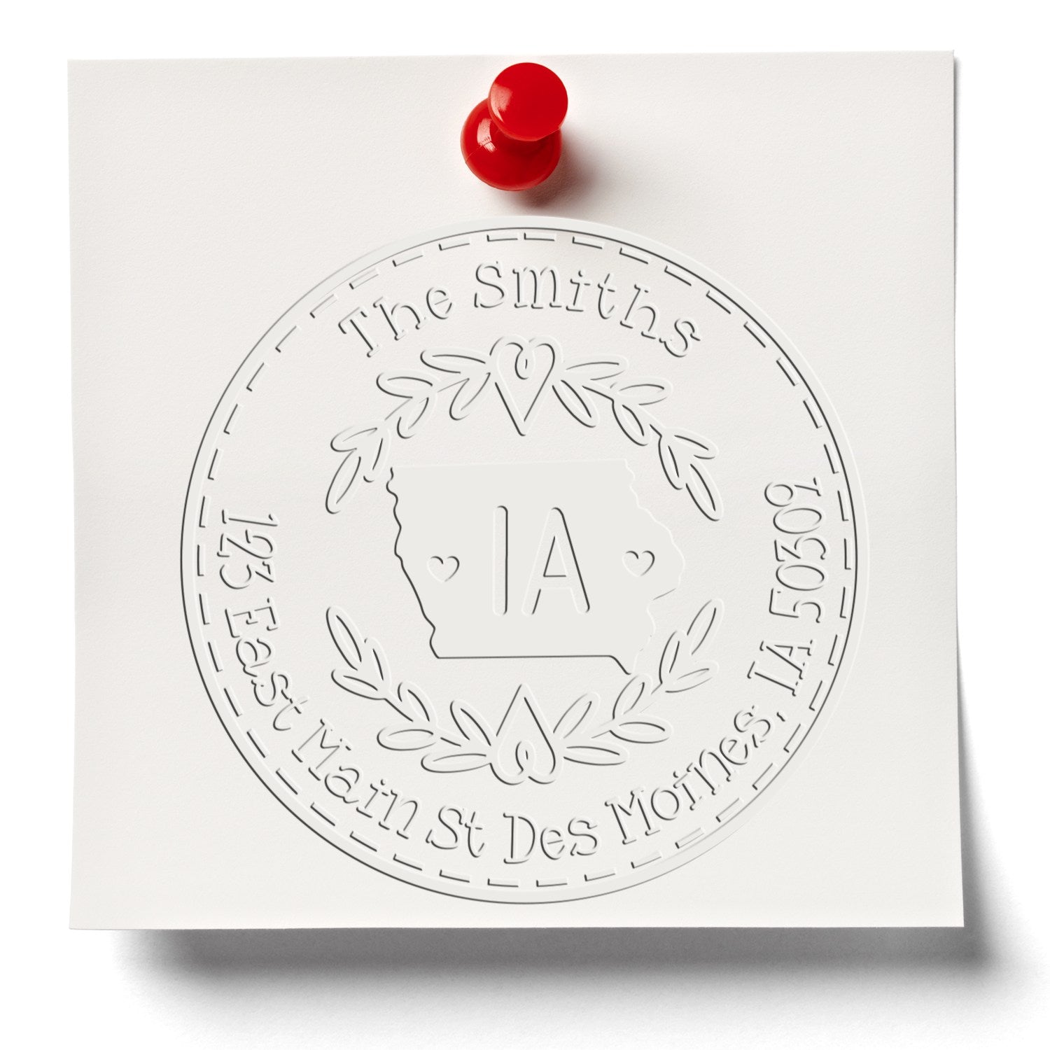 State Wreath IA Custom Return Address Seal Stamp