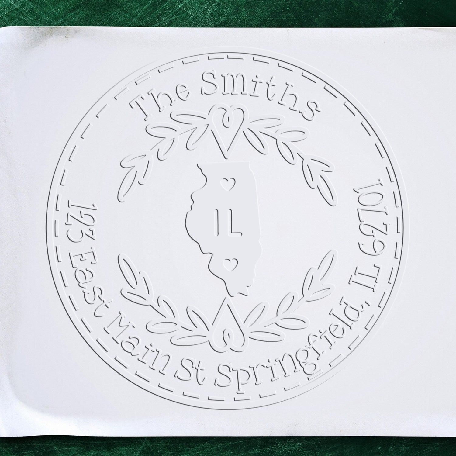 State Wreath IL Custom Return Address Embosser Seal Stamp