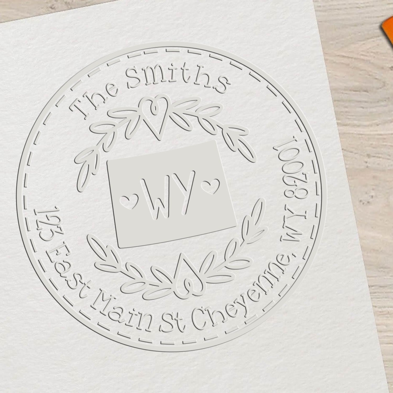 Soft Seal Personalized Mailing Address Embosser for WY - Engineer Seal Stamps