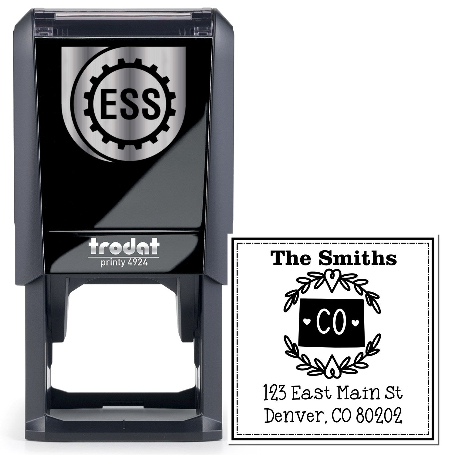 Self-Inking Colorado State Wreath Custom-Made Mailing Stamper